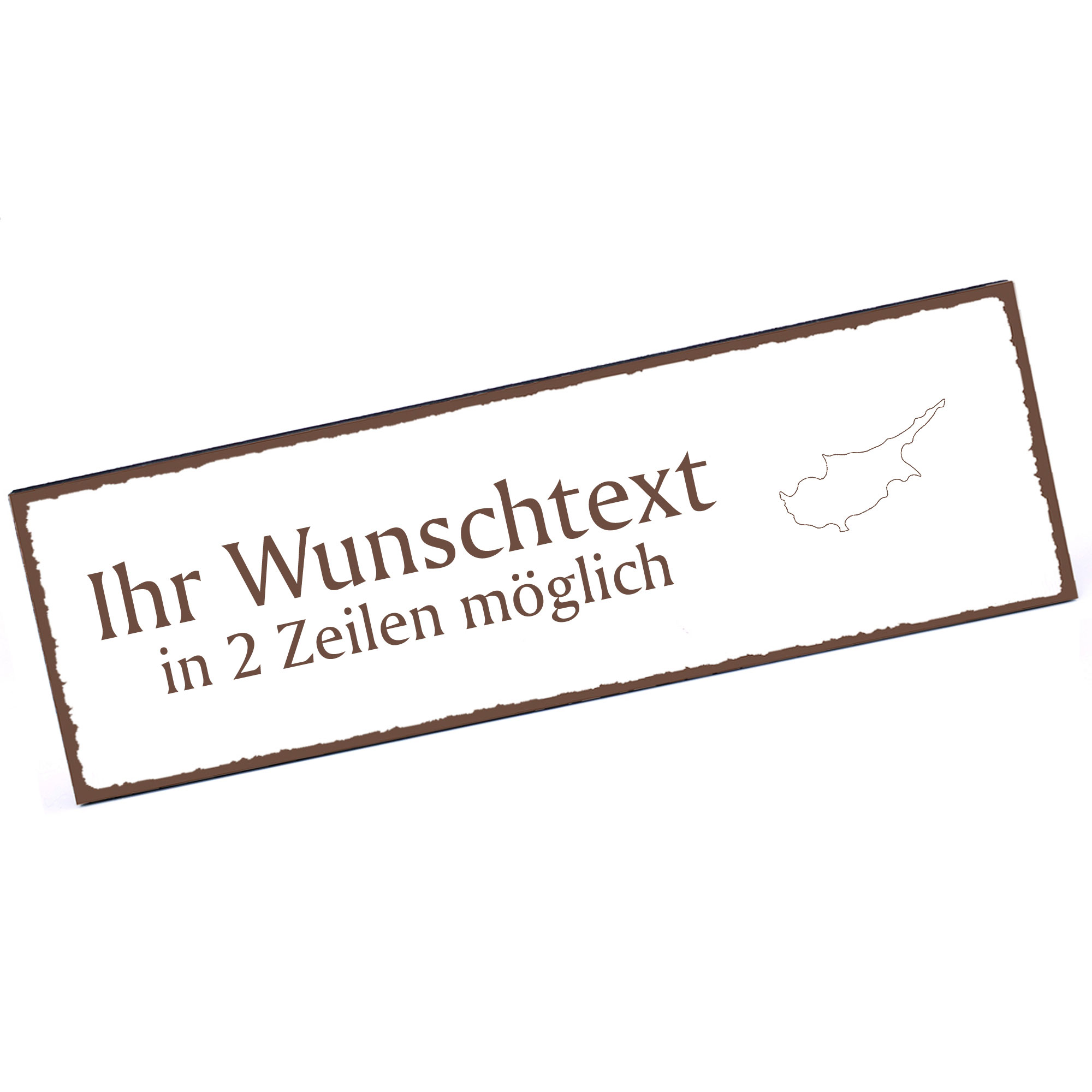 Türschild Insel Zypern  Namensschild personalisiert mit Gravur - 150mm x 50mm - selbstklebend