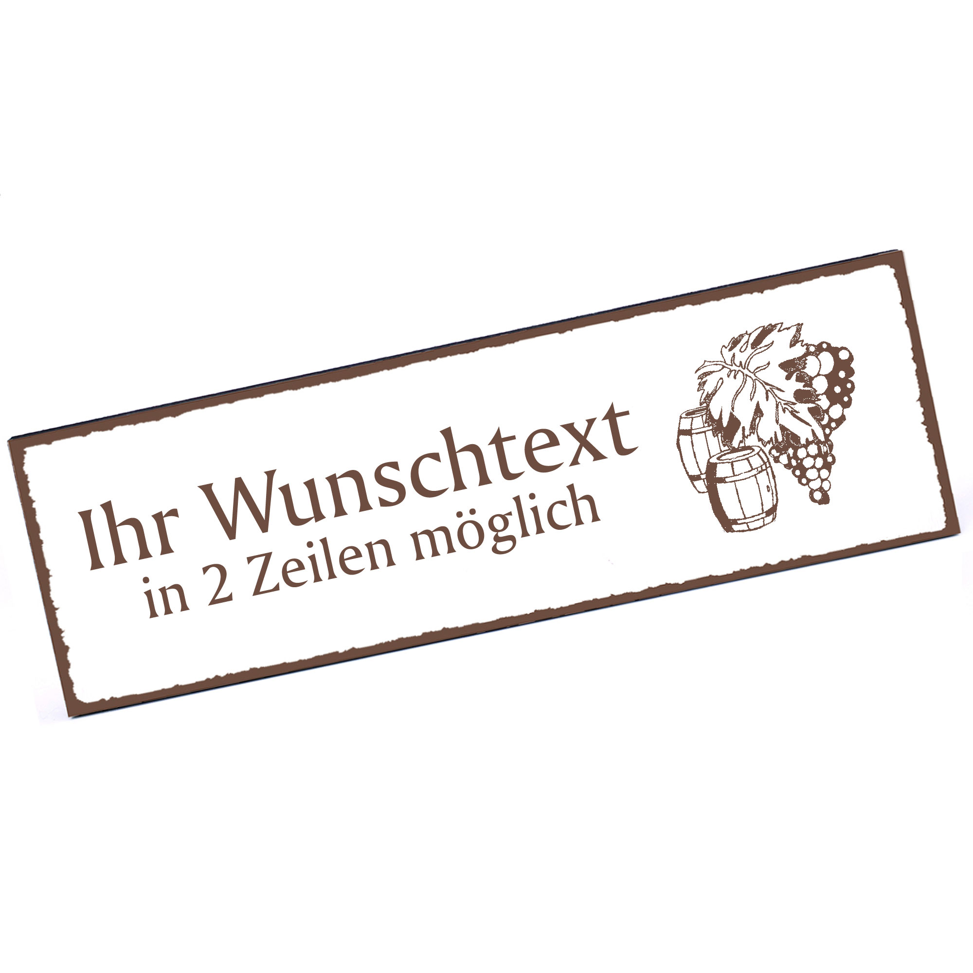 Türschild Weinrebe  Namensschild personalisiert mit Gravur - 150mm x 50mm - selbstklebend
