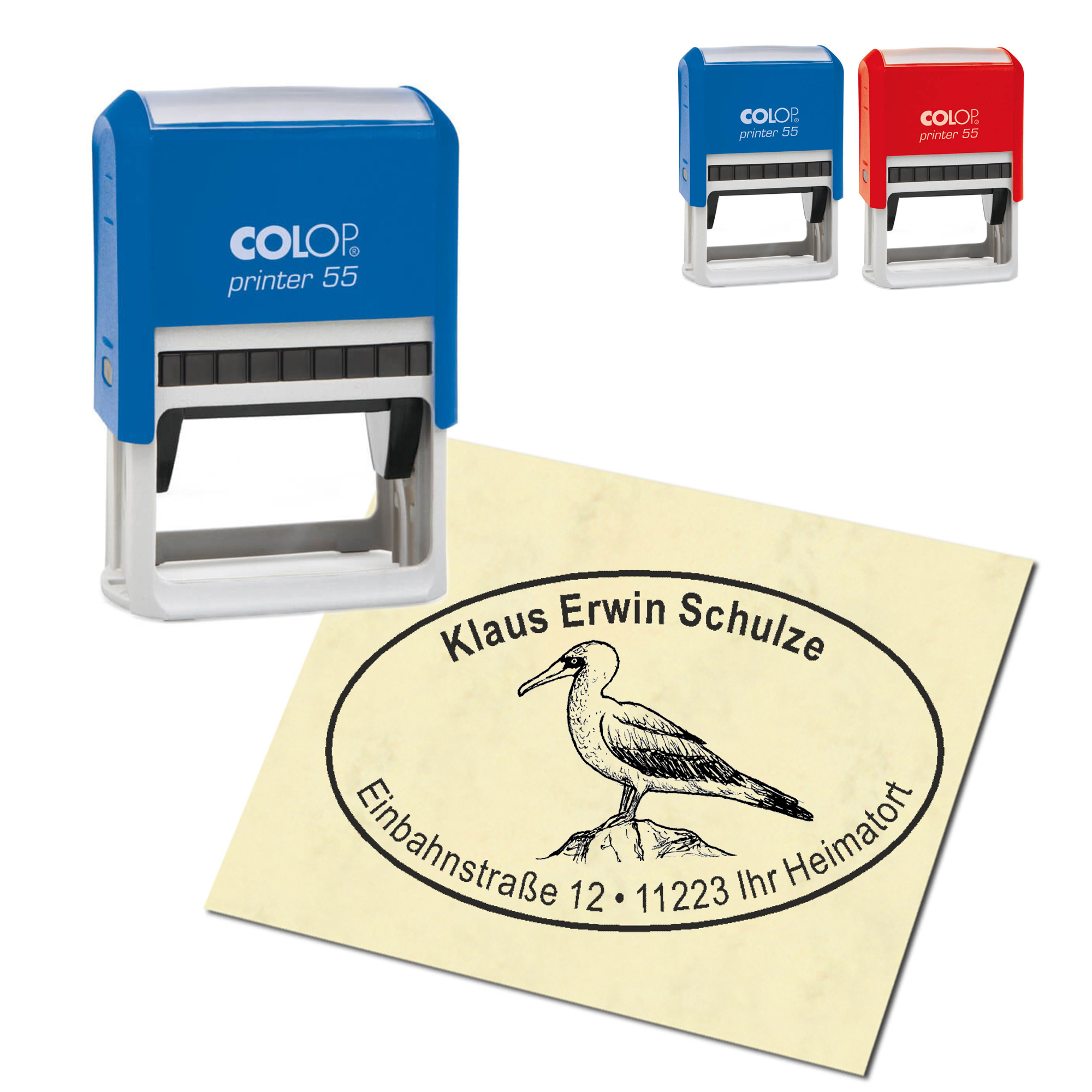 Adressstempel personalisiert Stempel - Albatros - oval 59 x 39 mm