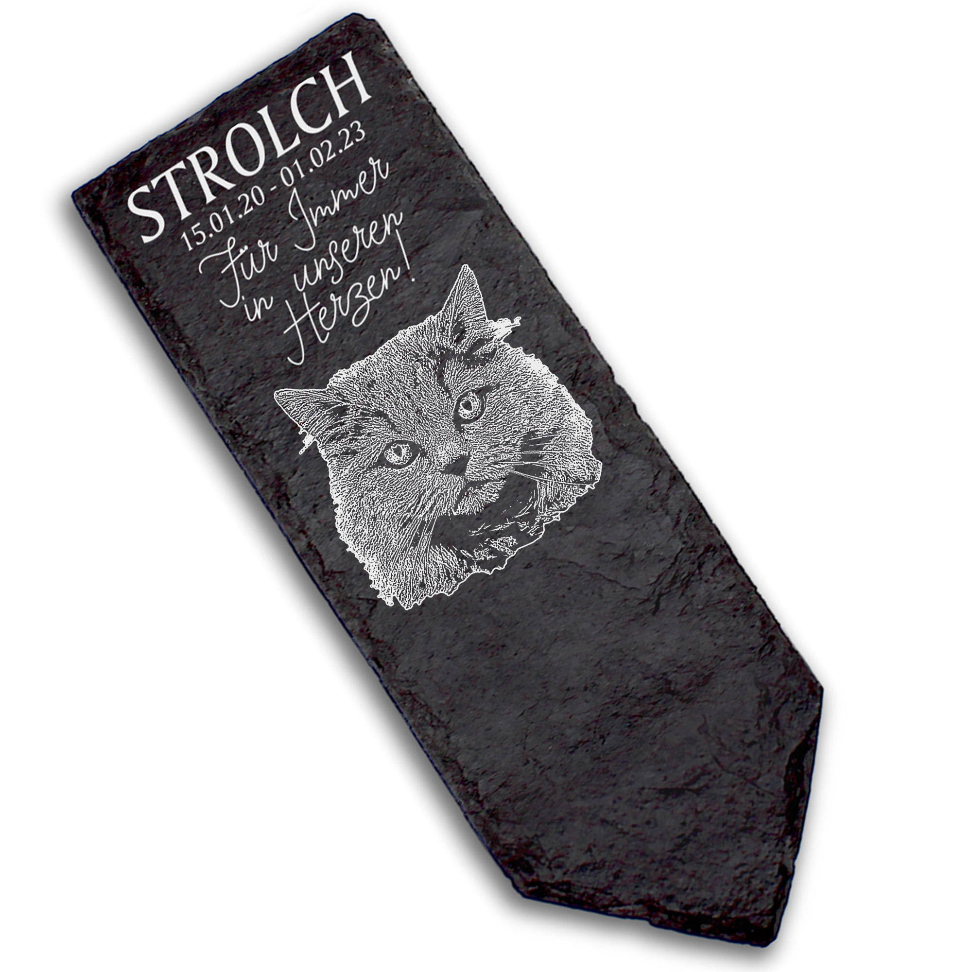 Grabstecker Grabschmuck Grabstein - Britisch Langhaar Katze - Personalisiert Grab Deko 8 x 22 cm Gra