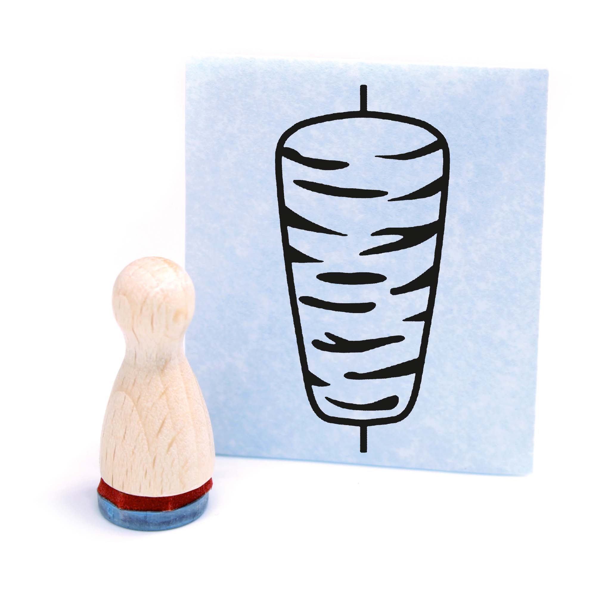 Ministempel Döner - Holzstempel mini Motivstempel Ø12 mm