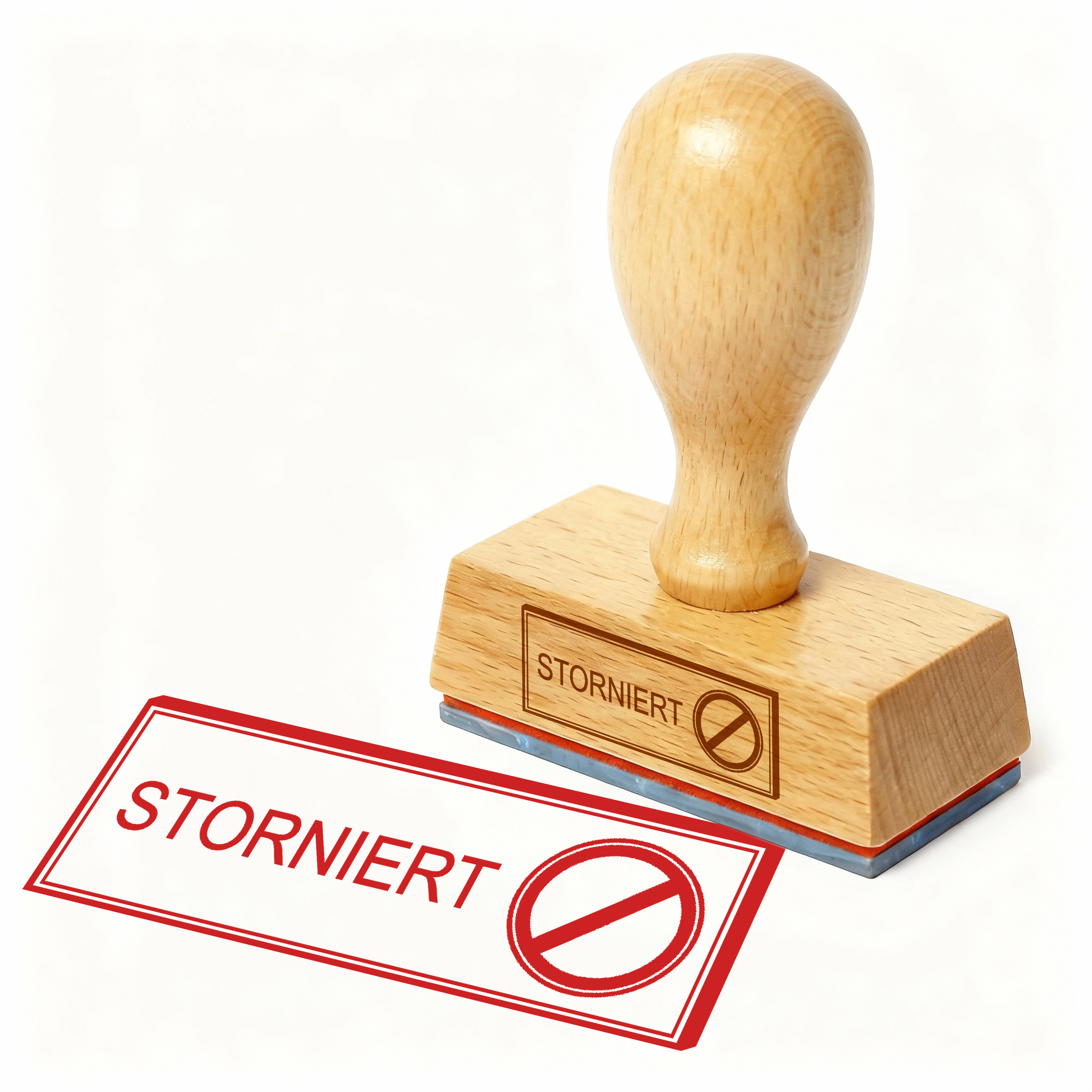 Bürostempel STORNIERT Verbotsschild Stempel – Holzstempel 48x18 mm für Dokumente - annulliert, Stornierung