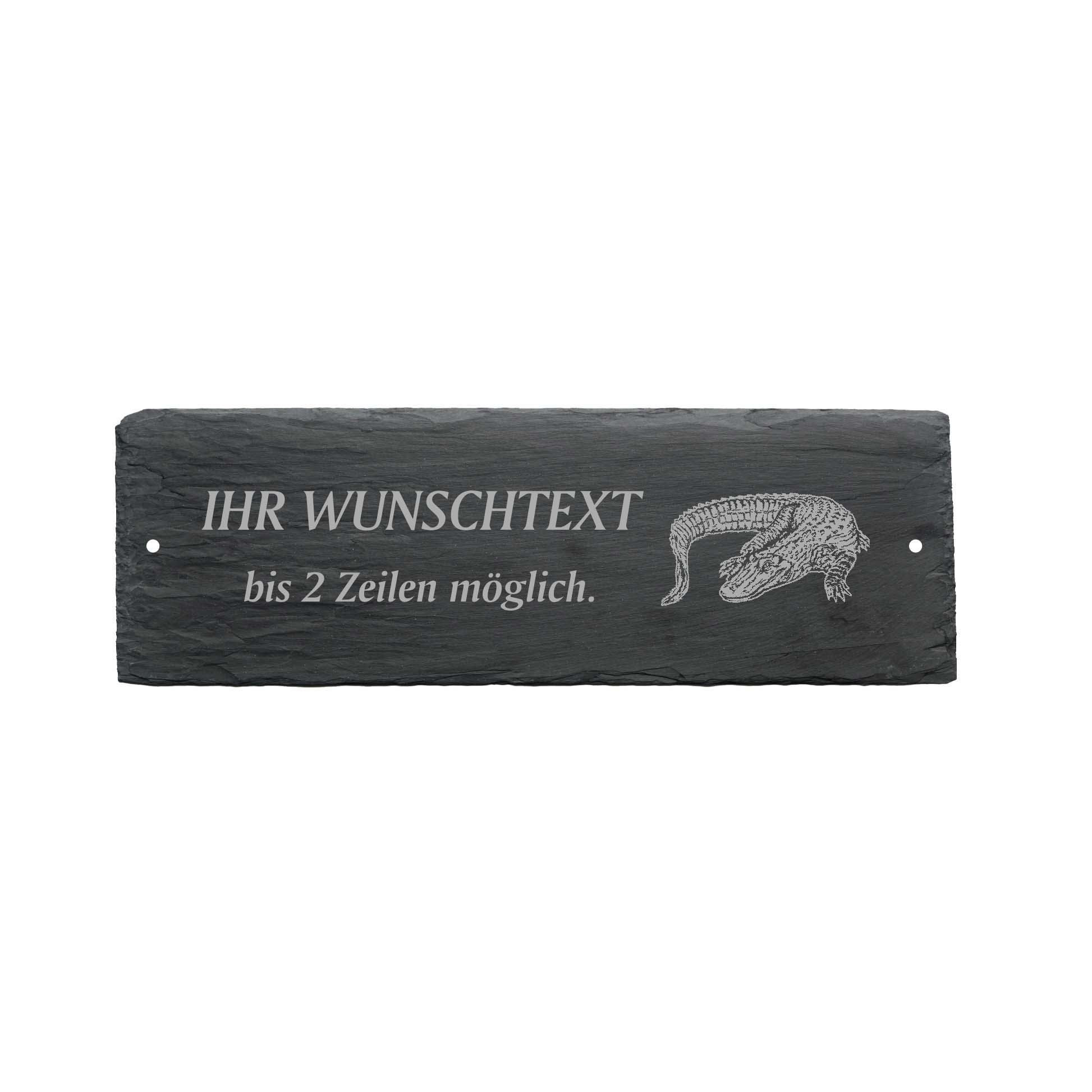 Türschild « KROKODIL » ca. 22 x 8 cm - aus Schiefer
