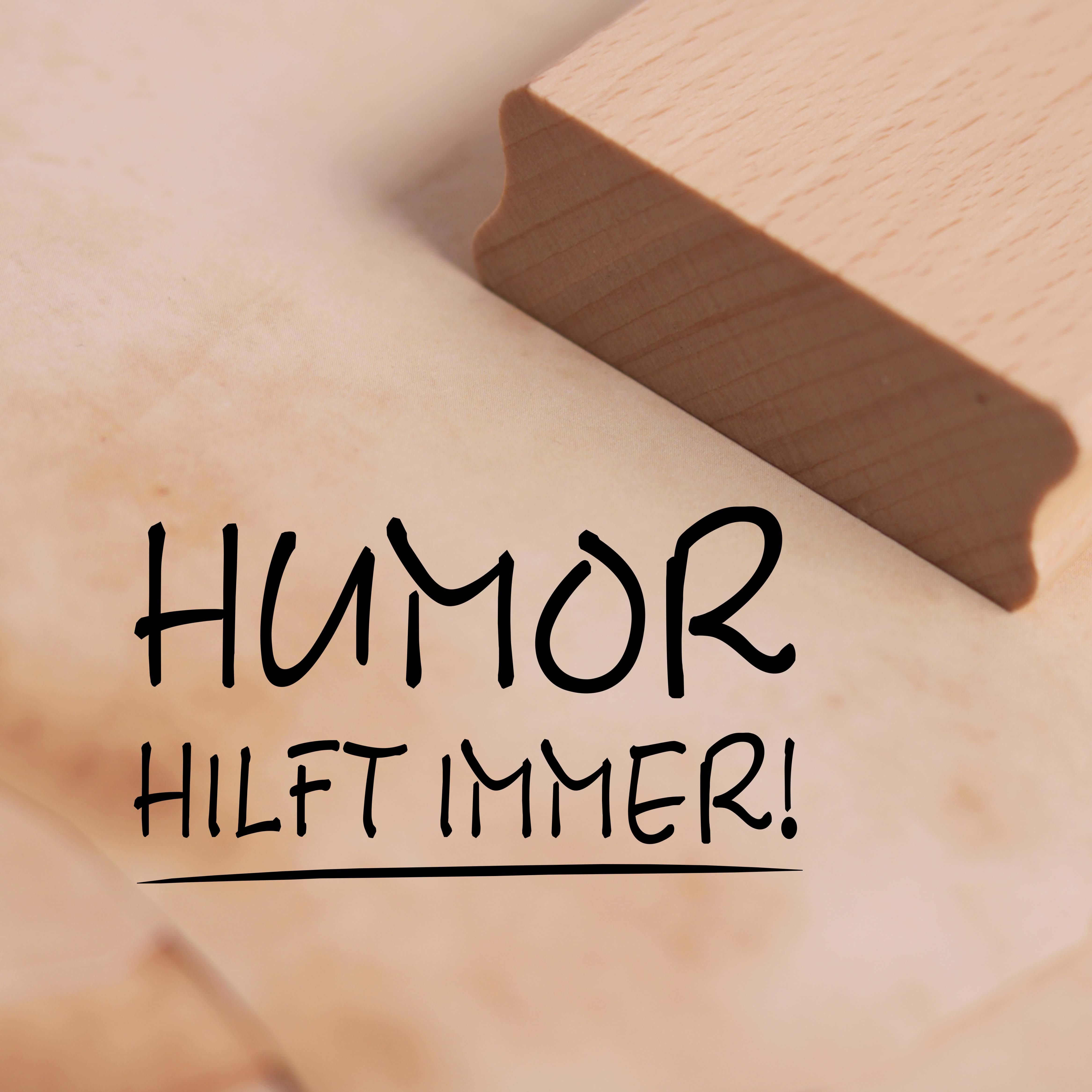 Motivstempel Humor hilft immer Stempel Spruch 48 x 27 mm