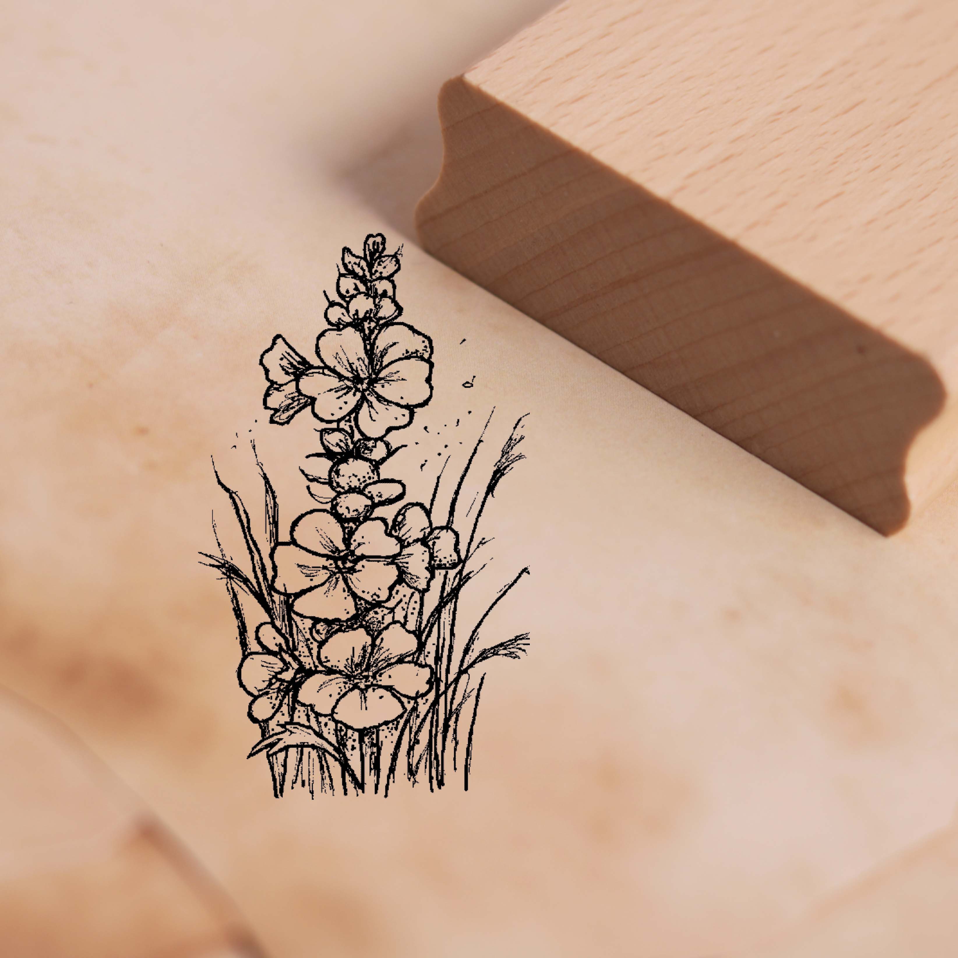 Motivstempel Königskerze - Stempel Holzstempel 28 x 48 mm