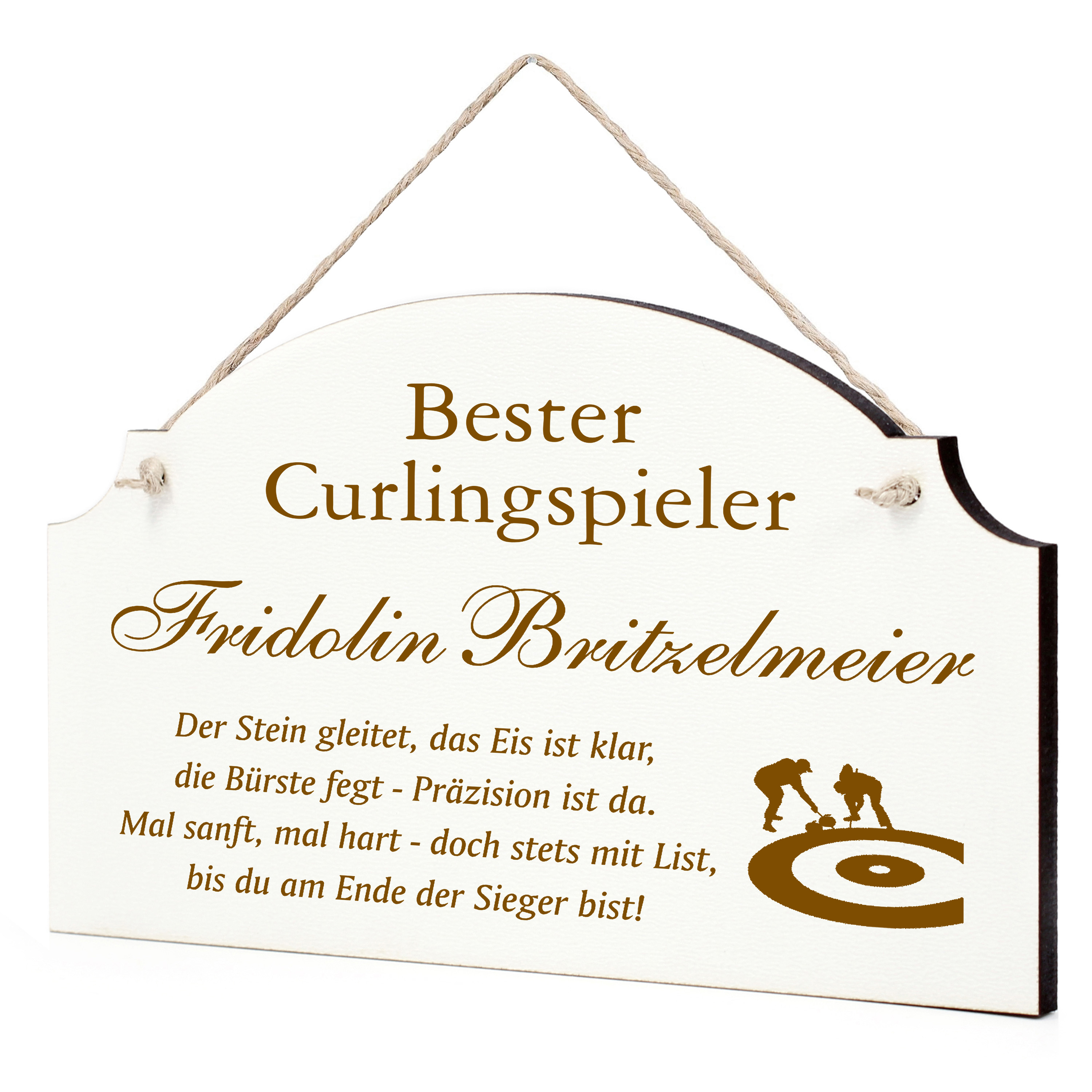 Lustiges Curling Schild - perfektes Geschenk für Curlingfans, Curler oder Trainer