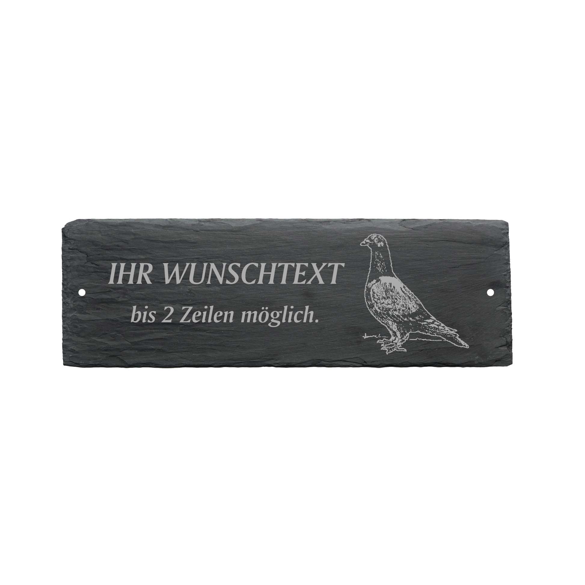 Türschild « TAUBE 01 » ca. 22 x 8 cm - aus Schiefer