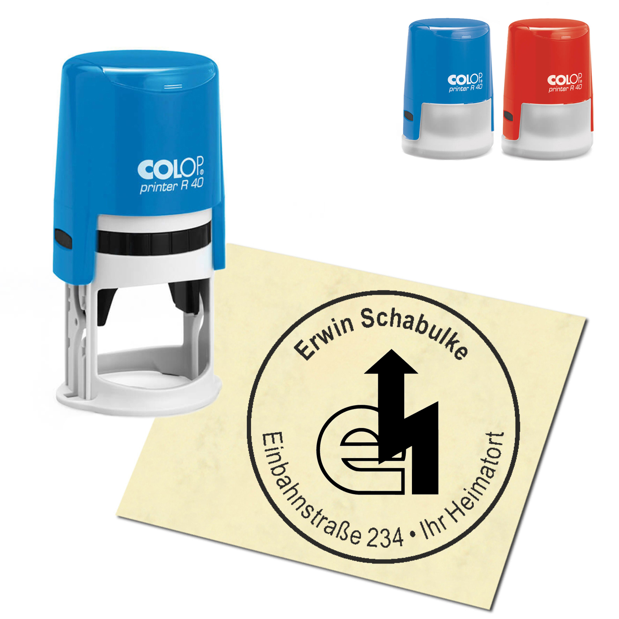 Stempel Adressstempel personalisiert - Elektriker - rund &empty; 40mm