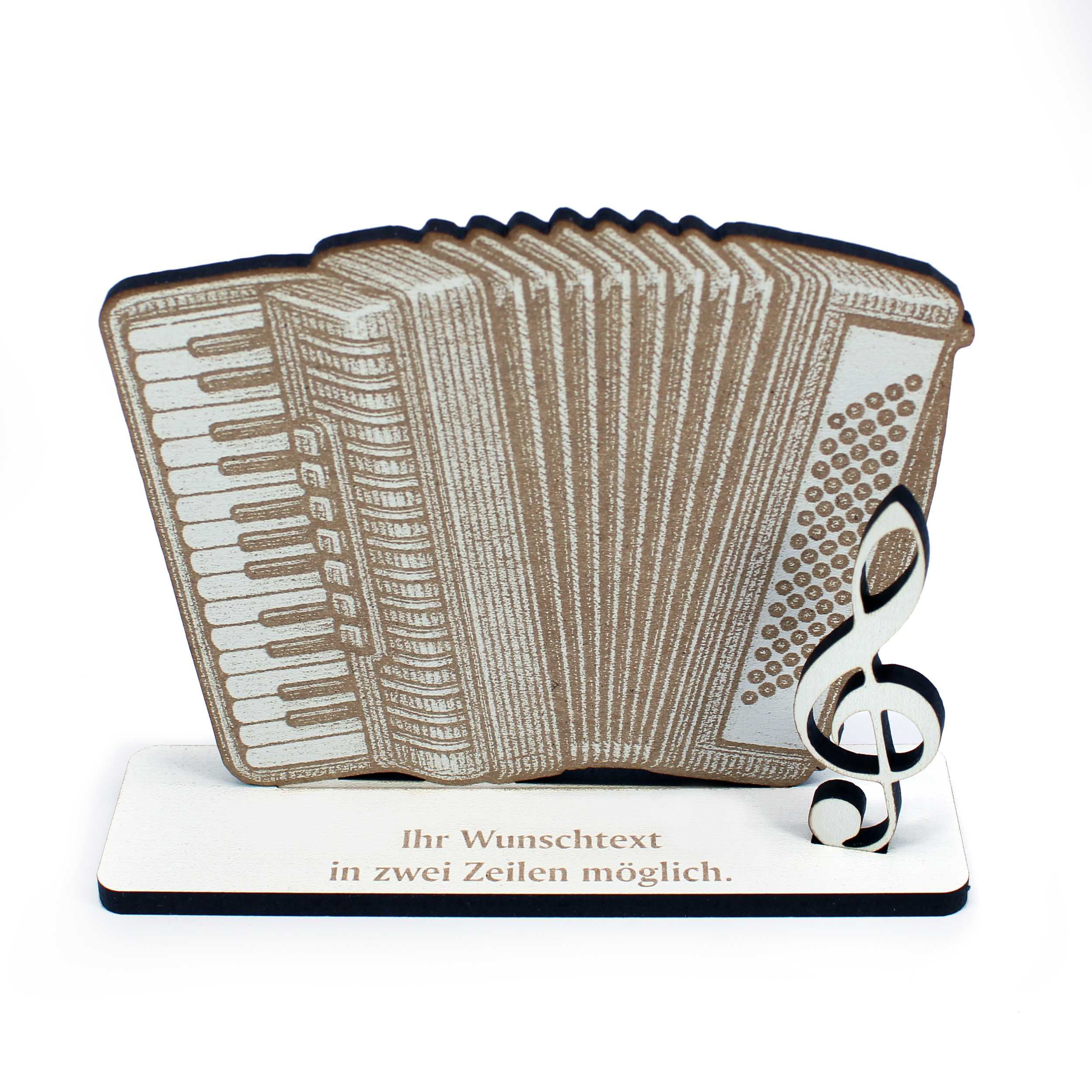 Dekoaufsteller Akkordeon – Geschenk für Musiker mit Wunschtext - Akkordeonist & Akkordeonistin  –  Geldgeschenk