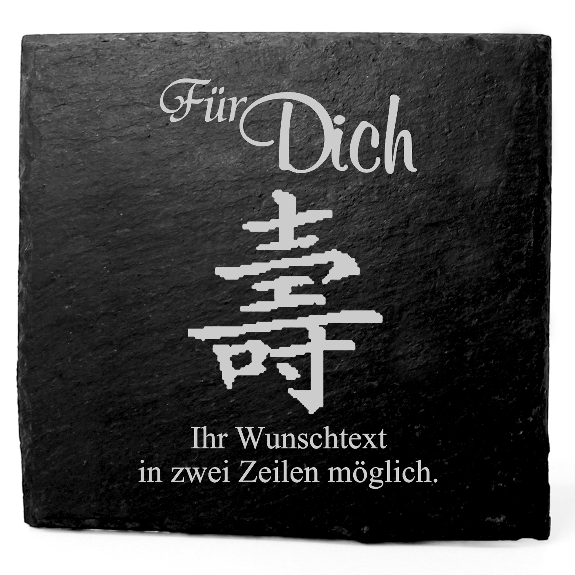Deko Schiefer Untersetzer personalisiert Langes Leben - Für Dich - 11x11cm