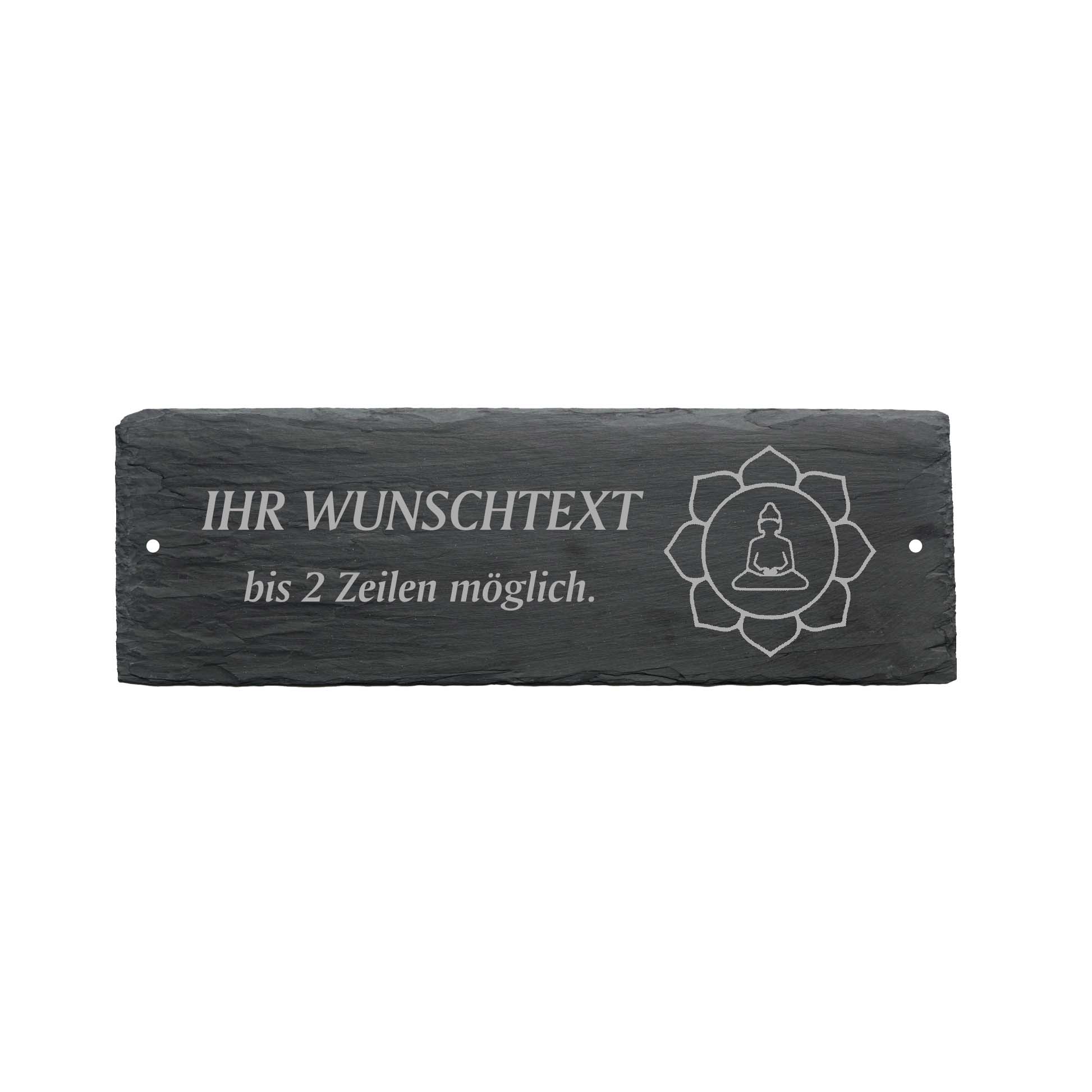 Türschild « BUDDHISMUS » ca. 22 x 8 cm - aus Schiefer