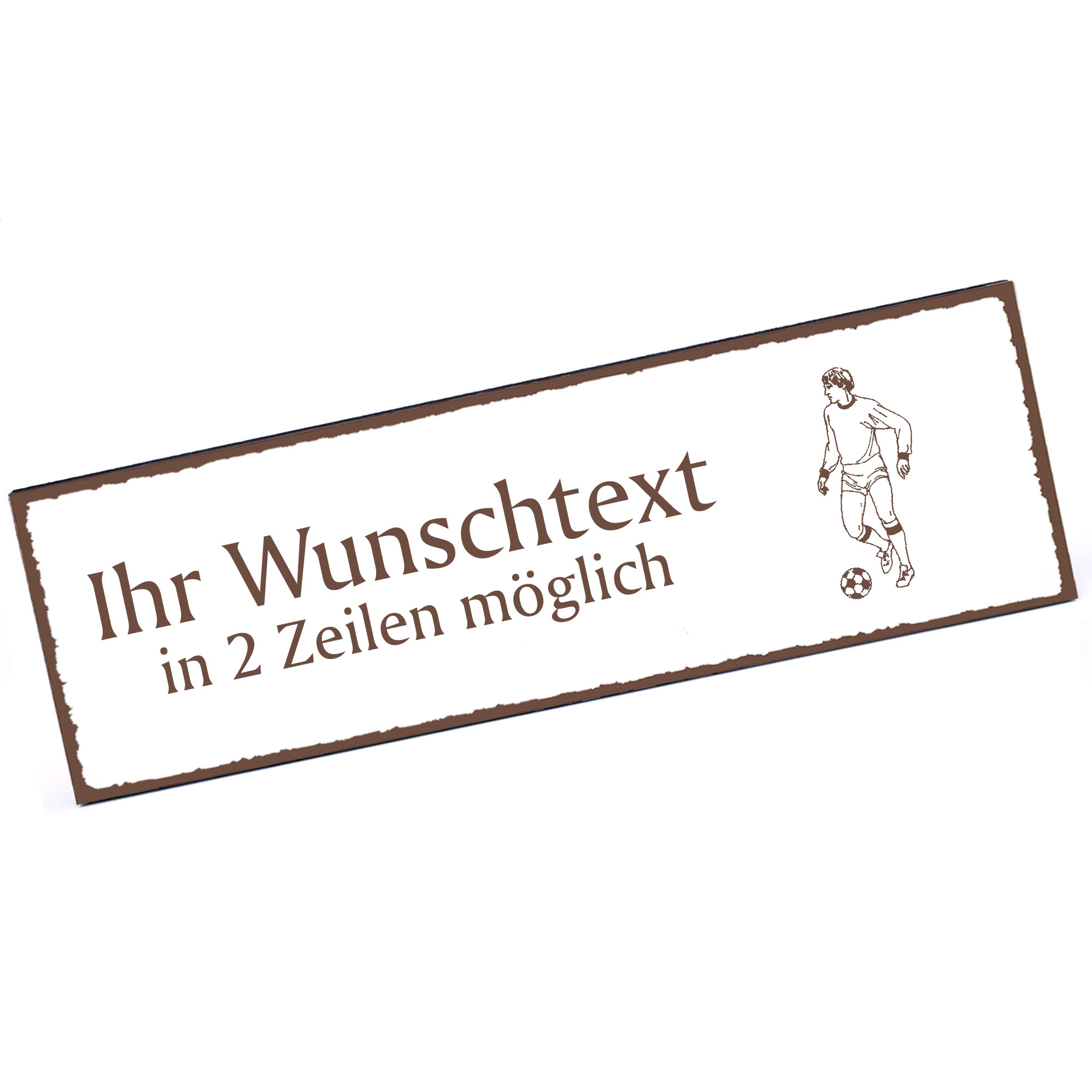 Türschild Fußballspieler  Namensschild personalisiert mit Gravur - 150mm x 50mm - selbstklebend