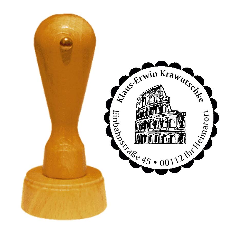 Adressenstempel « KOLOSSEUM » mit persönlichem Wunschtext