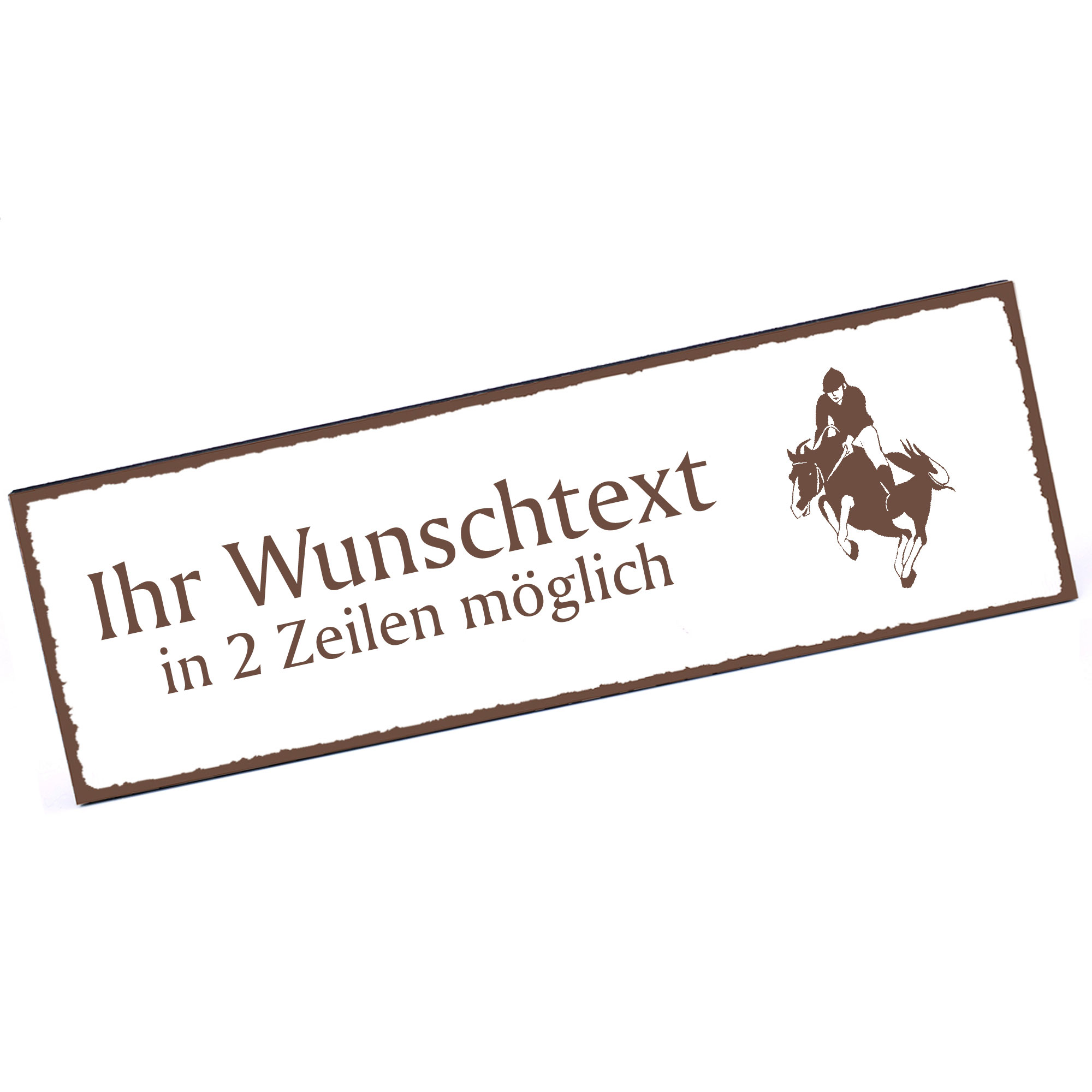 Türschild Springreiten  Namensschild personalisiert mit Gravur - 150mm x 50mm - selbstklebend