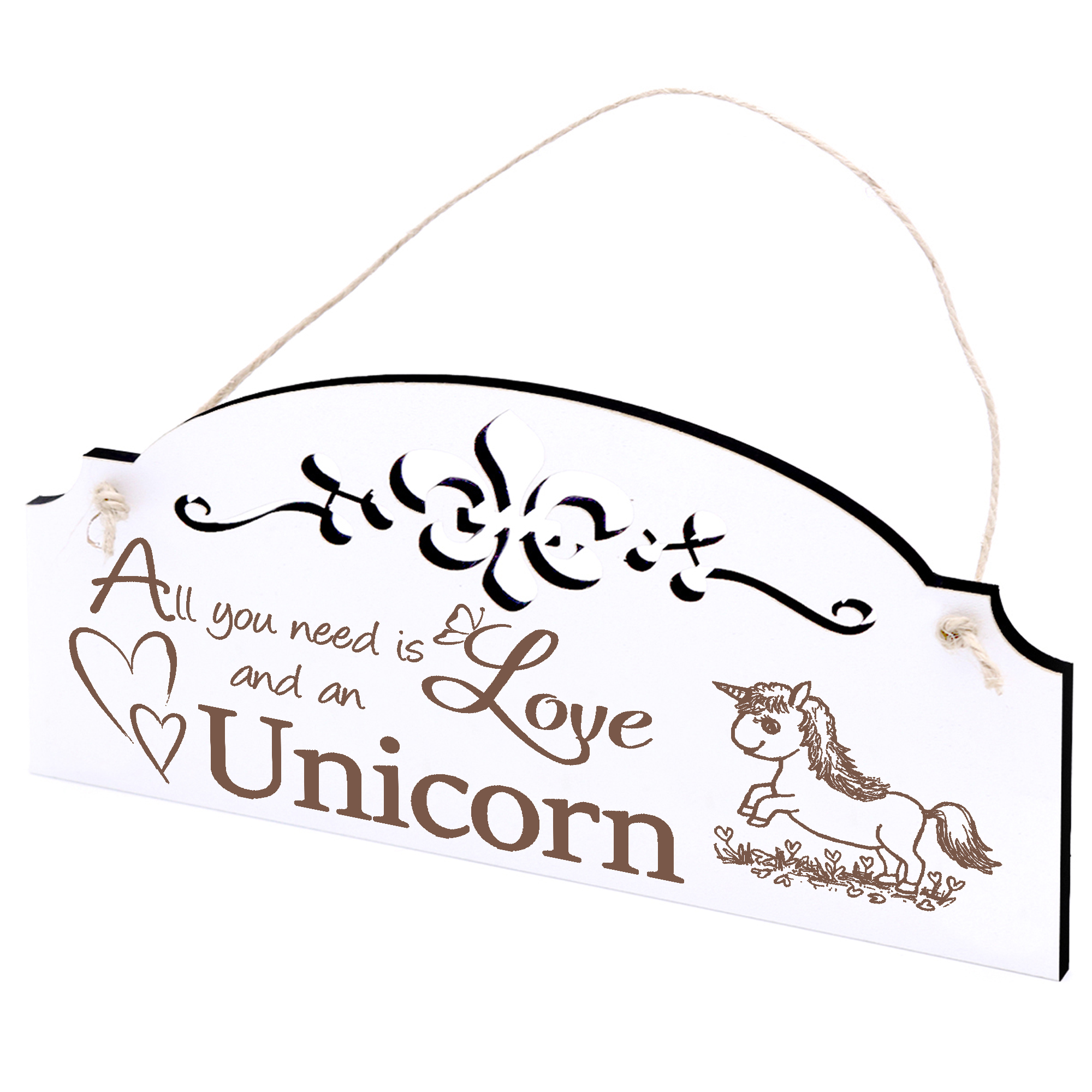 Schild Einhornbaby Deko 20x10cm - All you need is Love and an Unicorn - Holz