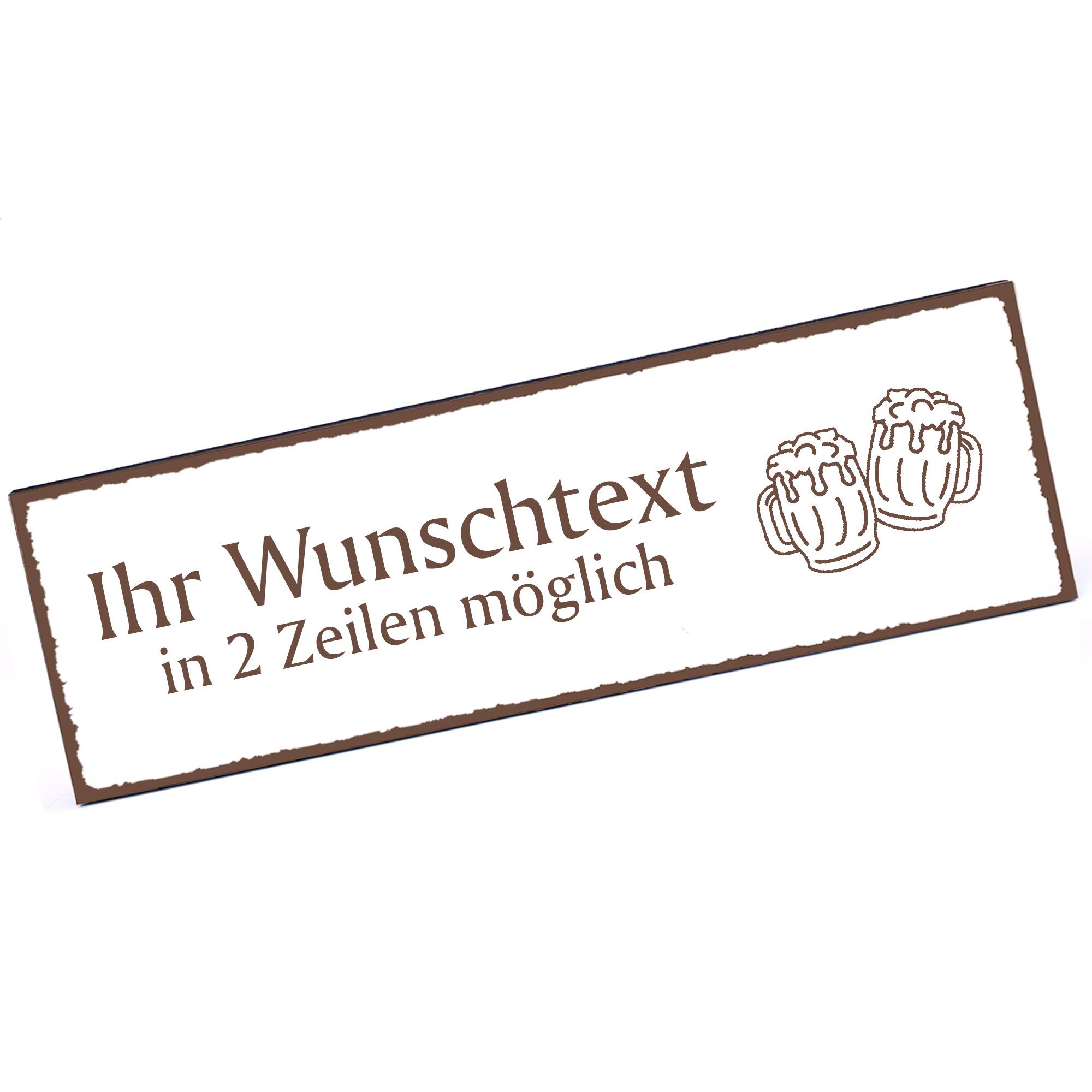 Türschild Biergläser  Namensschild personalisiert mit Gravur - 150mm x 50mm - selbstklebend