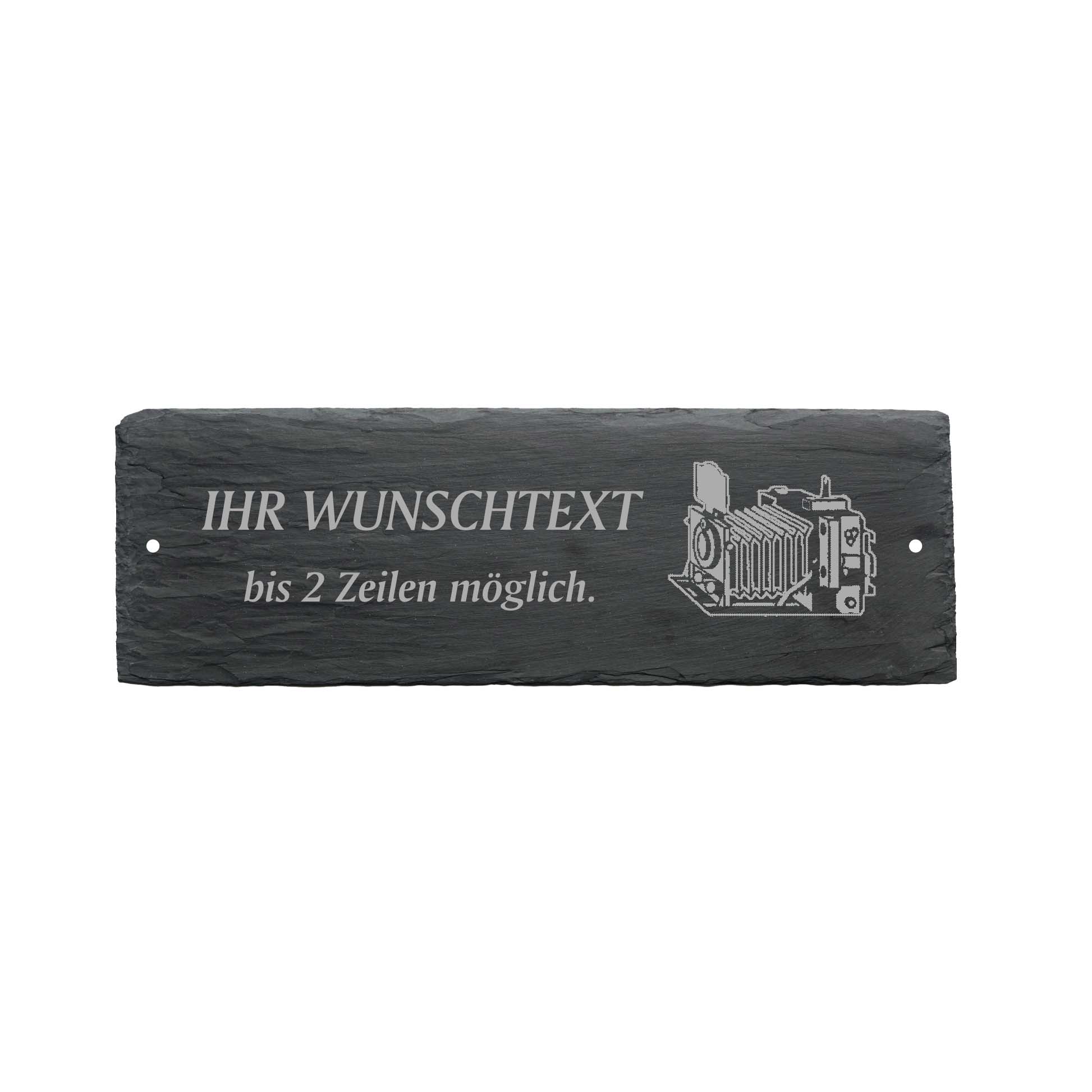 Türschild « FOTOGRAF KAMERA 02 » ca. 22 x 8 cm - aus Schiefer