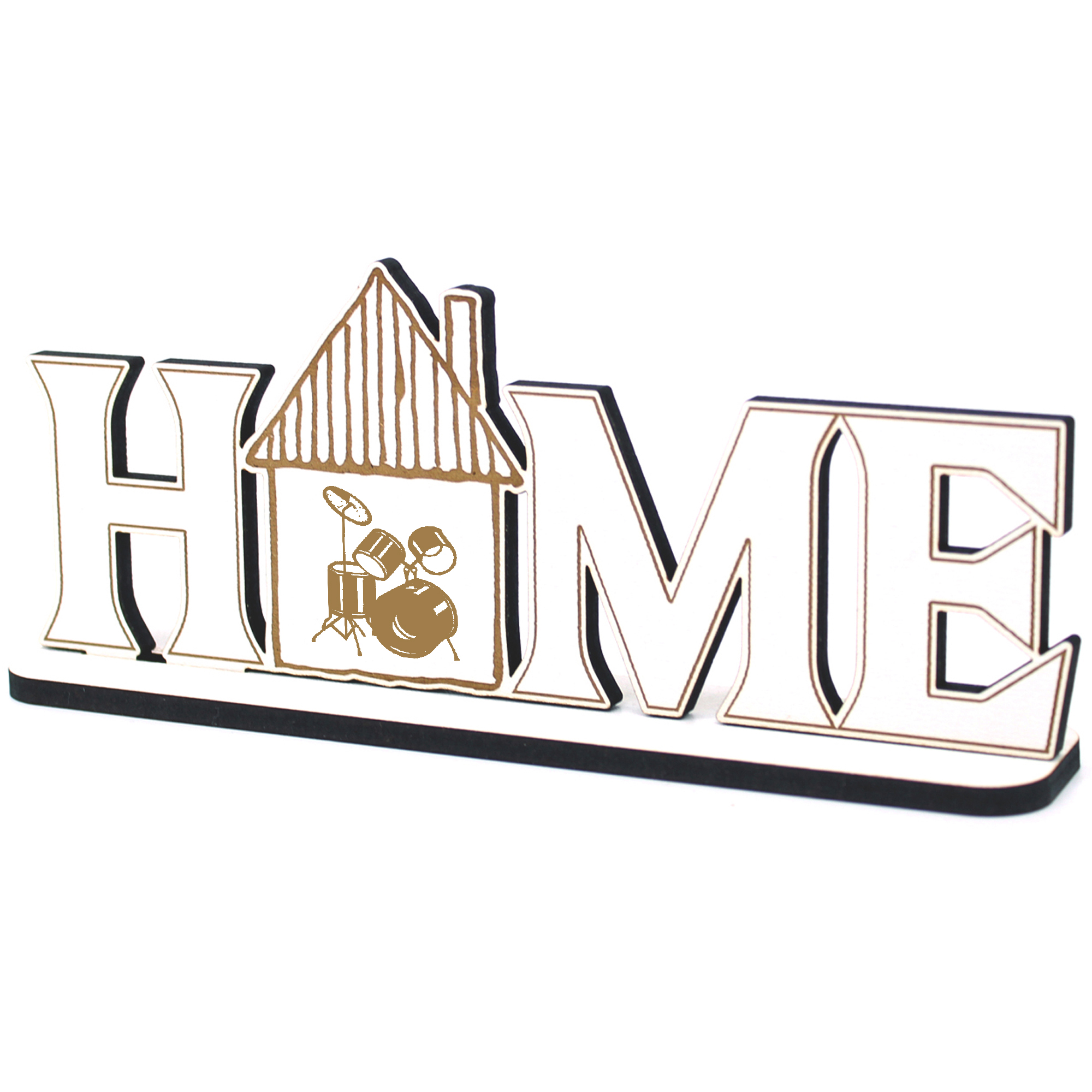 Deko Home Aufsteller Holz - Schlagzeug - 28x12 cm Holzdeko