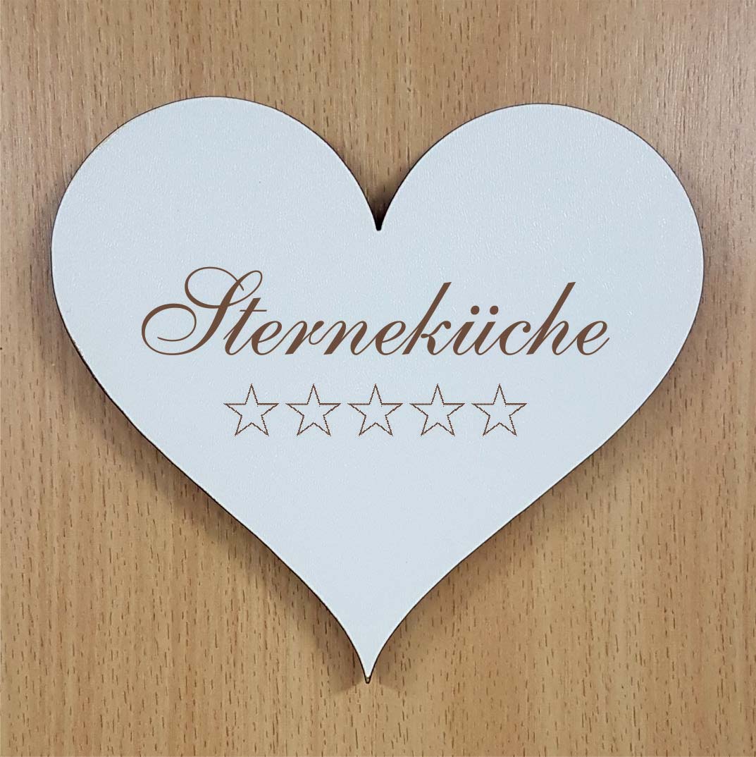 Shabby Herz « STERNEKÜCHE » selbstklebendes Türschild mit Motiv Sterne