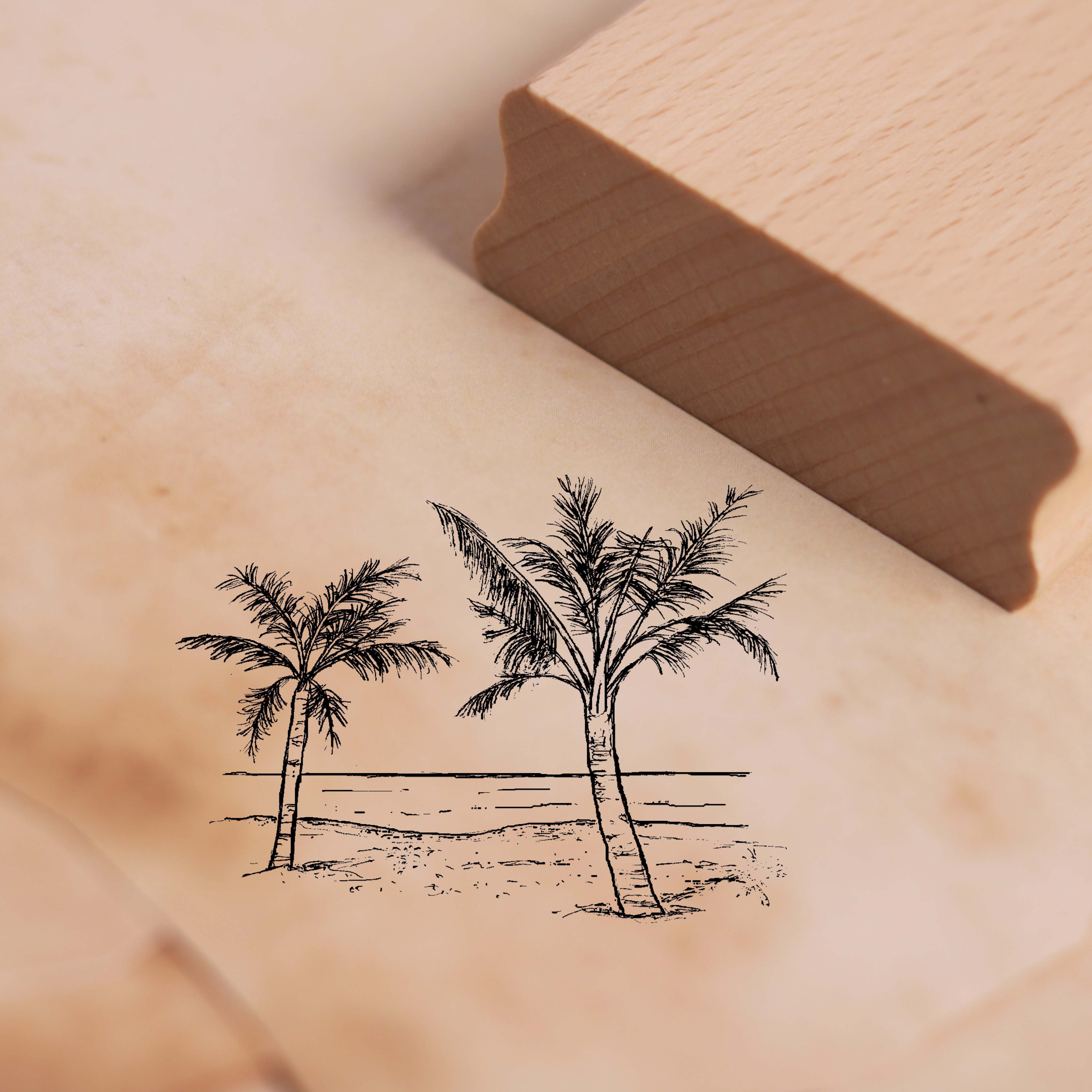 Motivstempel Palmen am Strand Stempel 38 x 28 mm
