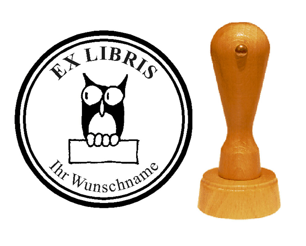 Ex Libris « Eule 11 » mit persönlichem Namen
