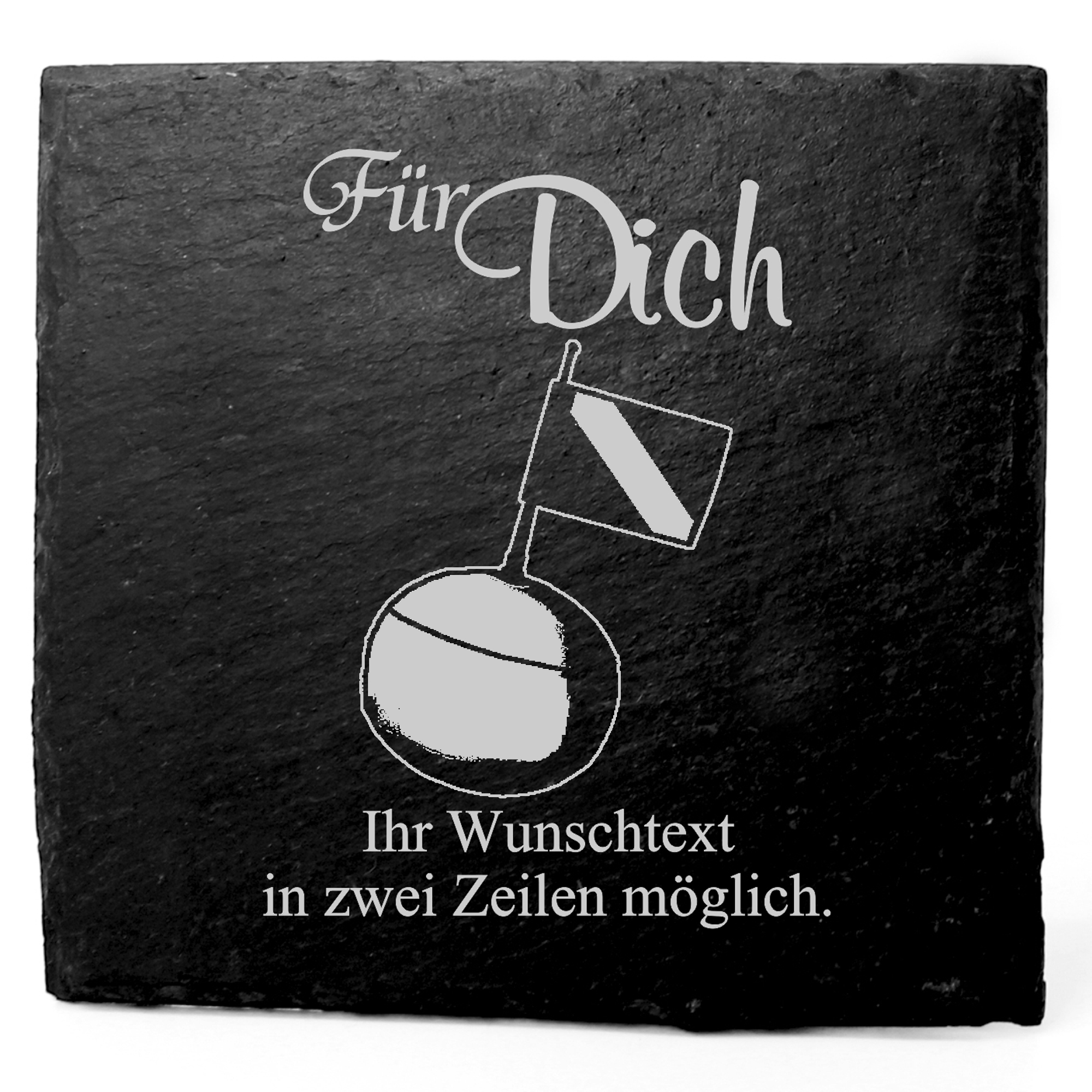 Deko Schiefer Untersetzer personalisiert Boje - Für Dich - 11x11cm