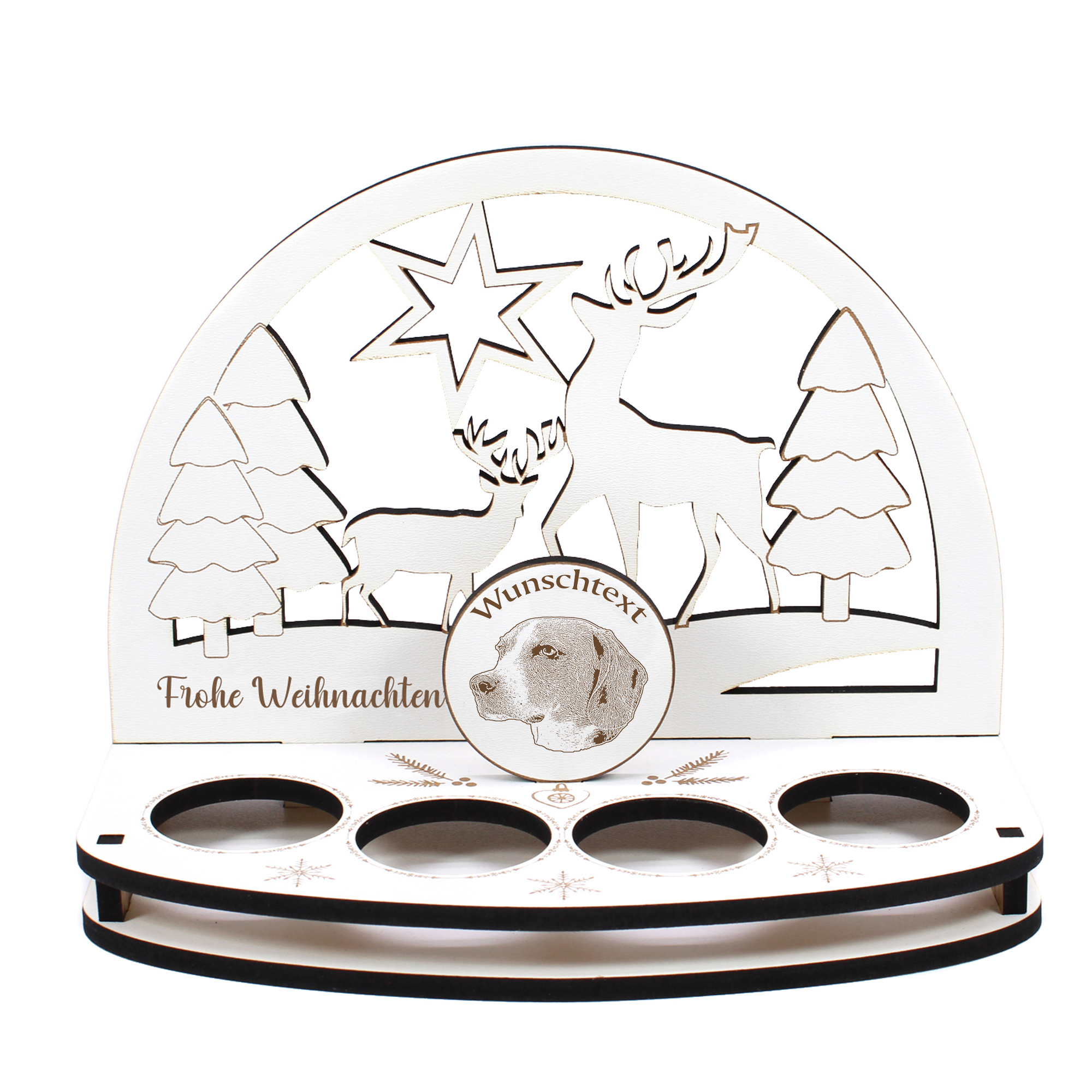 Deko Schwibbogen American Foxhound  Teelichthalter personalisiert Weihnachten Weihnachtsdekoration