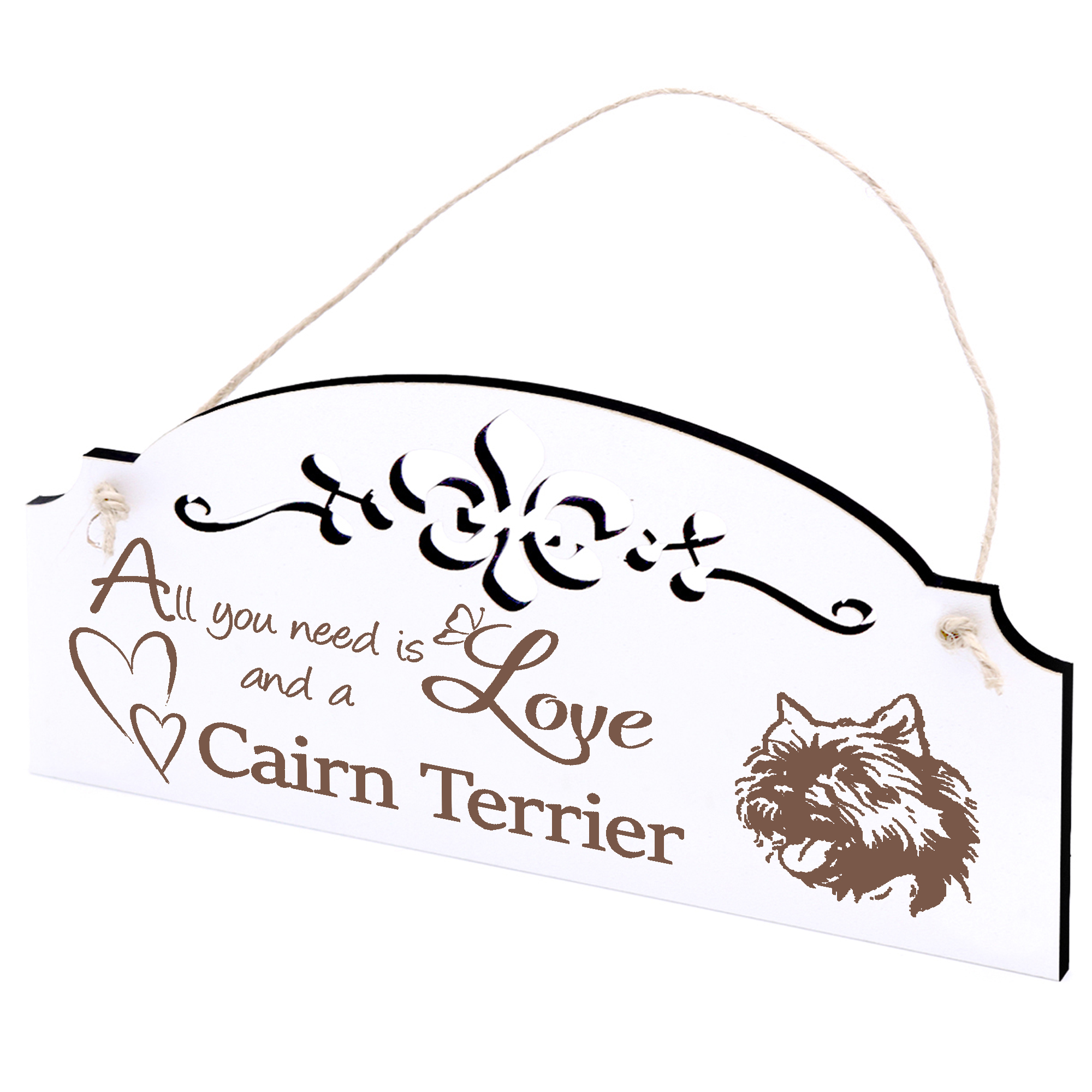 Schild Cairn Terrier Deko 20x10cm - All you need is Love and a Cairn Terrier - Holz