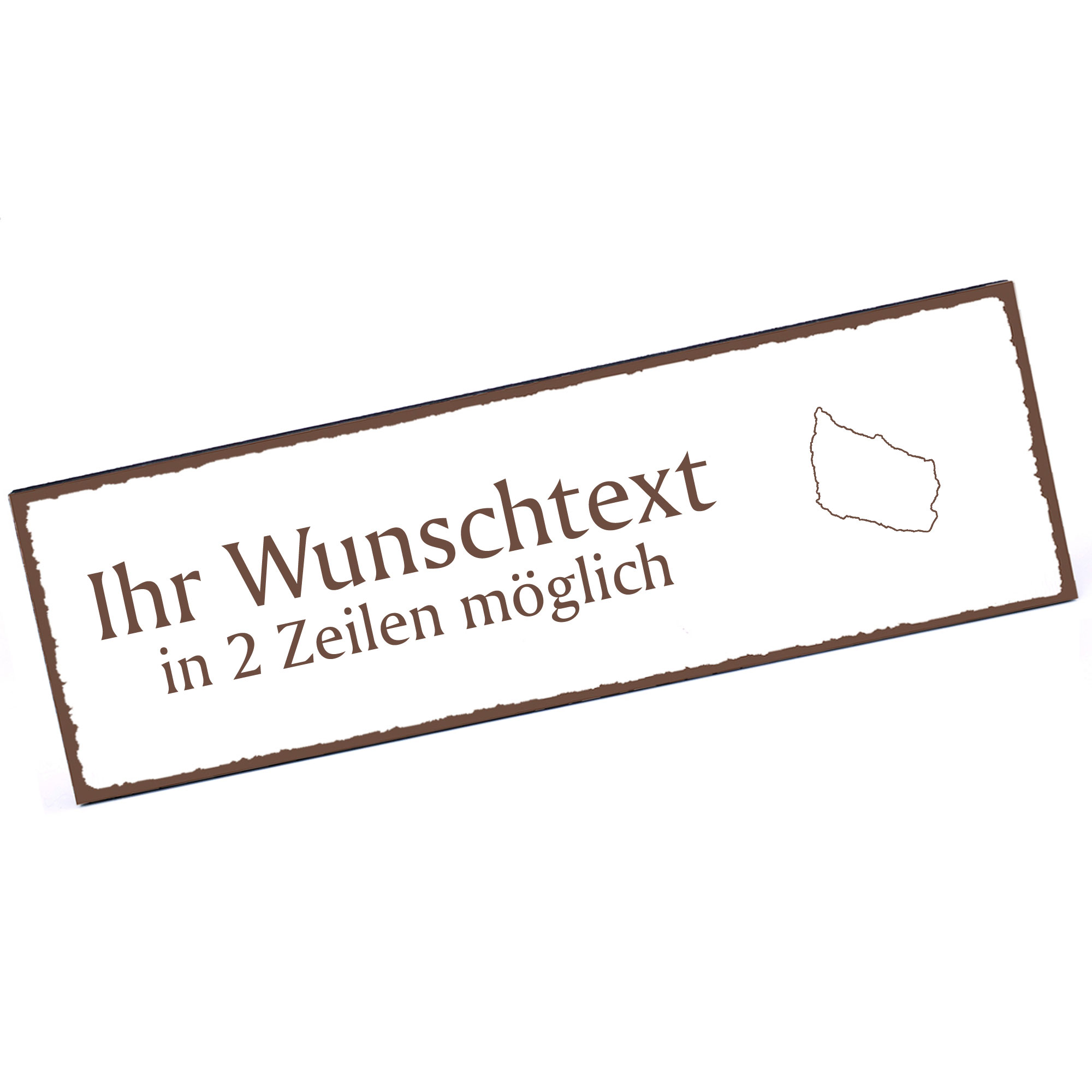 Türschild Insel Bornholm  Namensschild personalisiert mit Gravur - 150mm x 50mm - selbstklebend