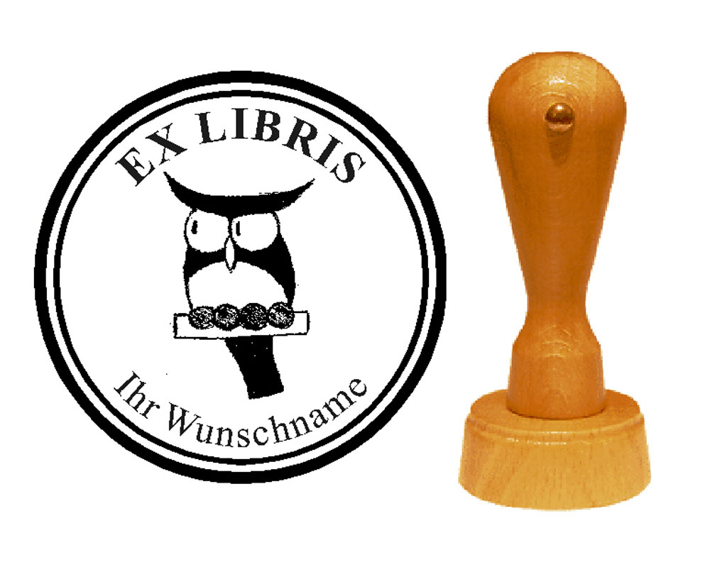Ex Libris « Eule 13 » mit persönlichem Namen