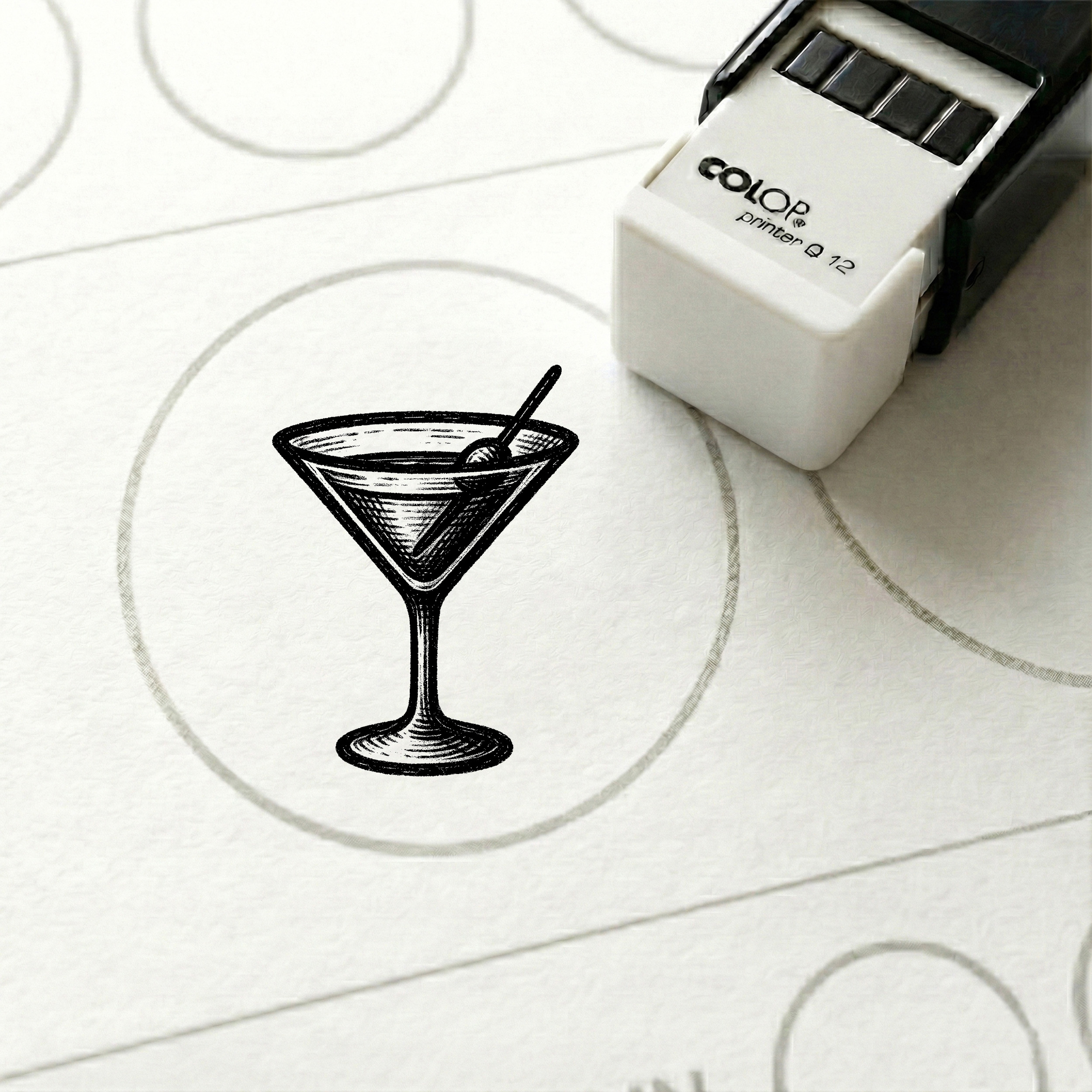Bonusstempel Cocktail 10x10 mm – Bonuskartenstempel für Cocktailbar Lounge Bar Club Strandbar