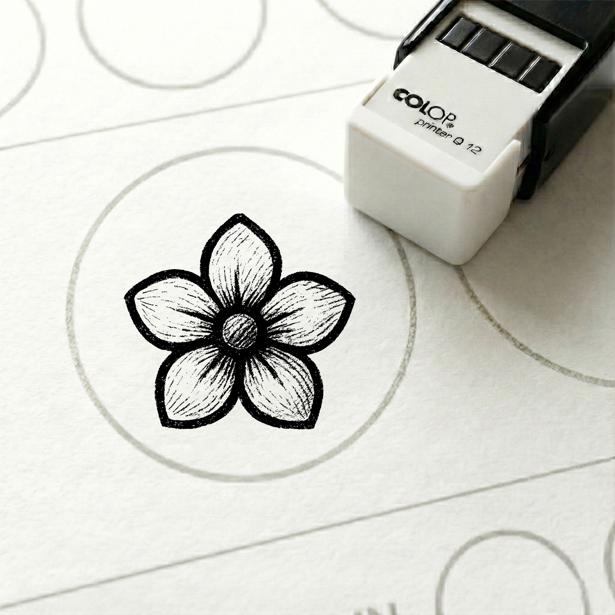 Bonusstempel Blume Blüte 10x10 mm – Bonuskartenstempel für Blumengeschäft Floristik Gartencenter Blumenstudio