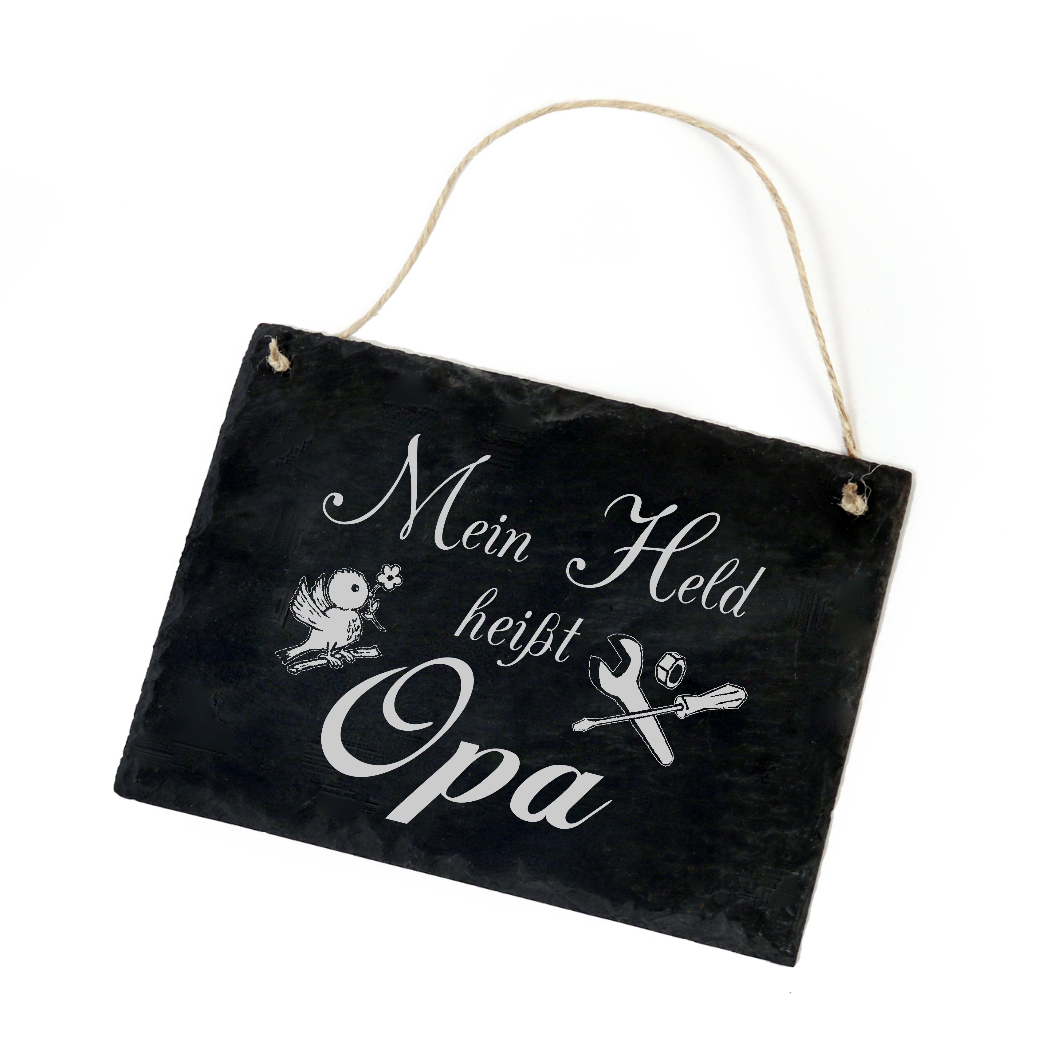 Schiefertafel « Mein Held heißt Opa » Schild Werkzeug - 22x16