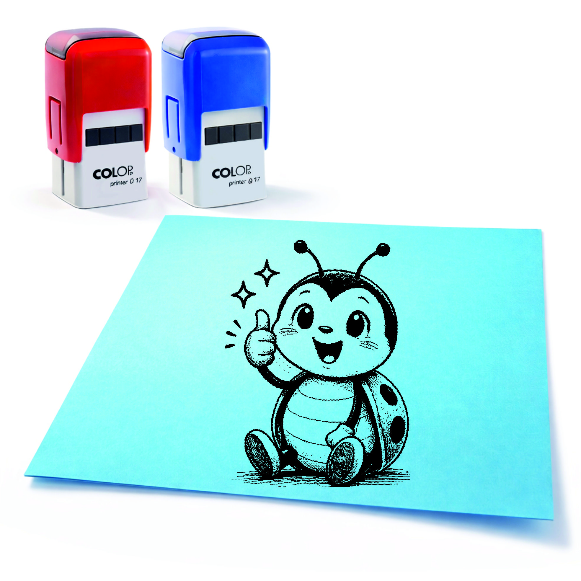  Lehrer Automatikstempel Marienkäfer Motivationsstempel Schüler – Tiermotive Daumen hoch – Abdruck 16 x 16 mm