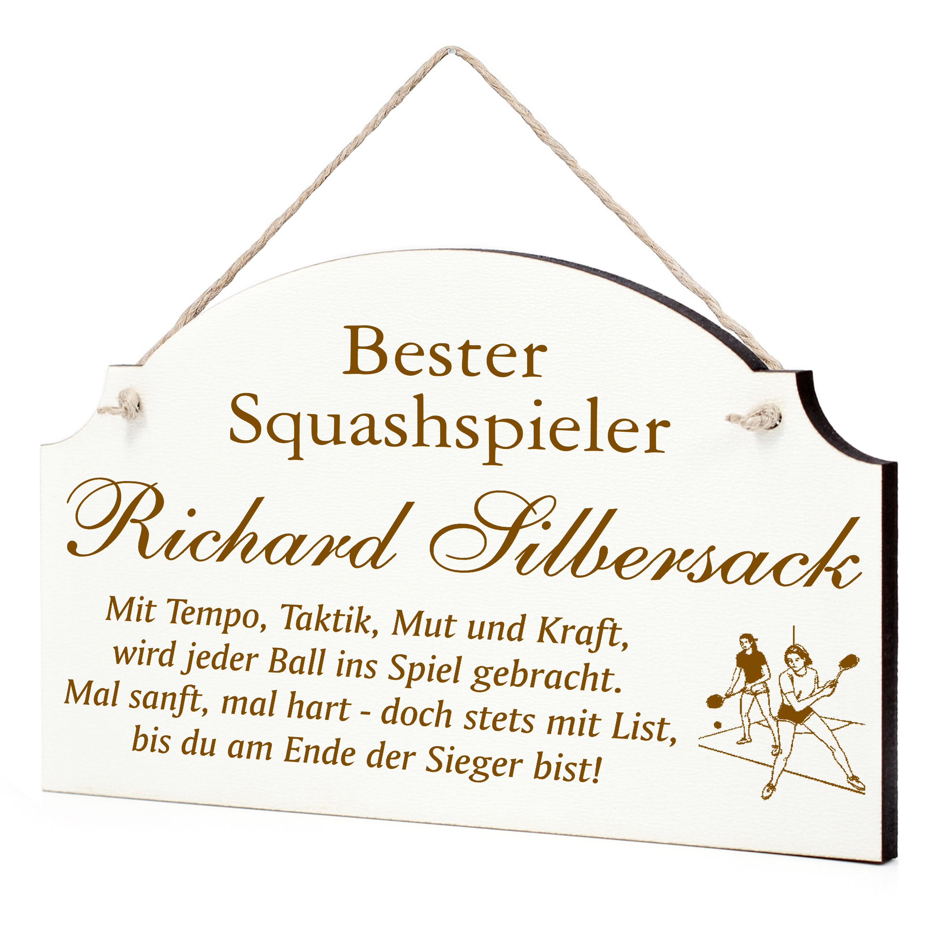 Lustiges Squash Schild - perfektes Geschenk für Squashfans, Squashspieler oder Trainer