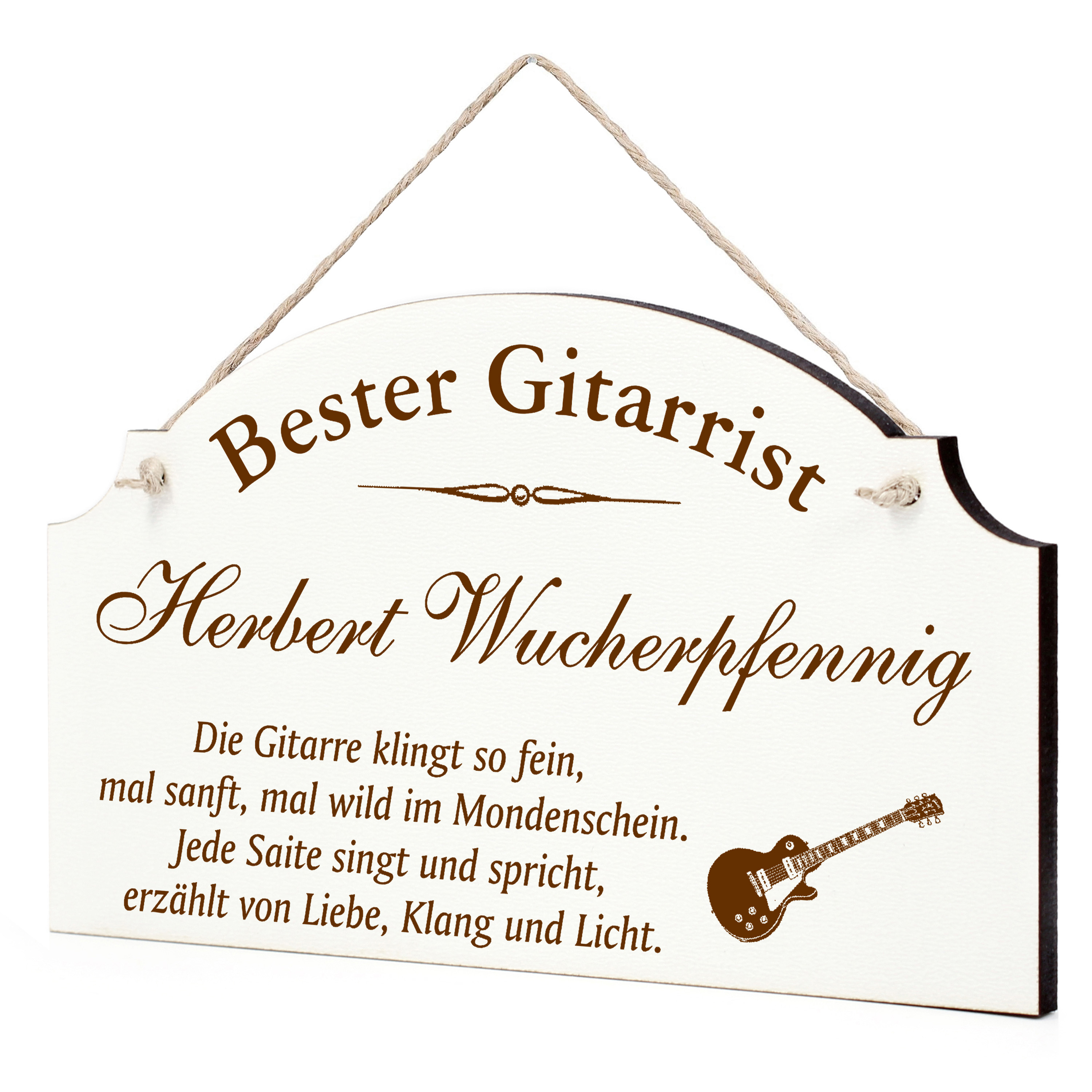Schild Gitarre Bester Gitarrist Beste Gitarristin Geschenk - lustige Geschenke in 3 Größen zum Geburtstag