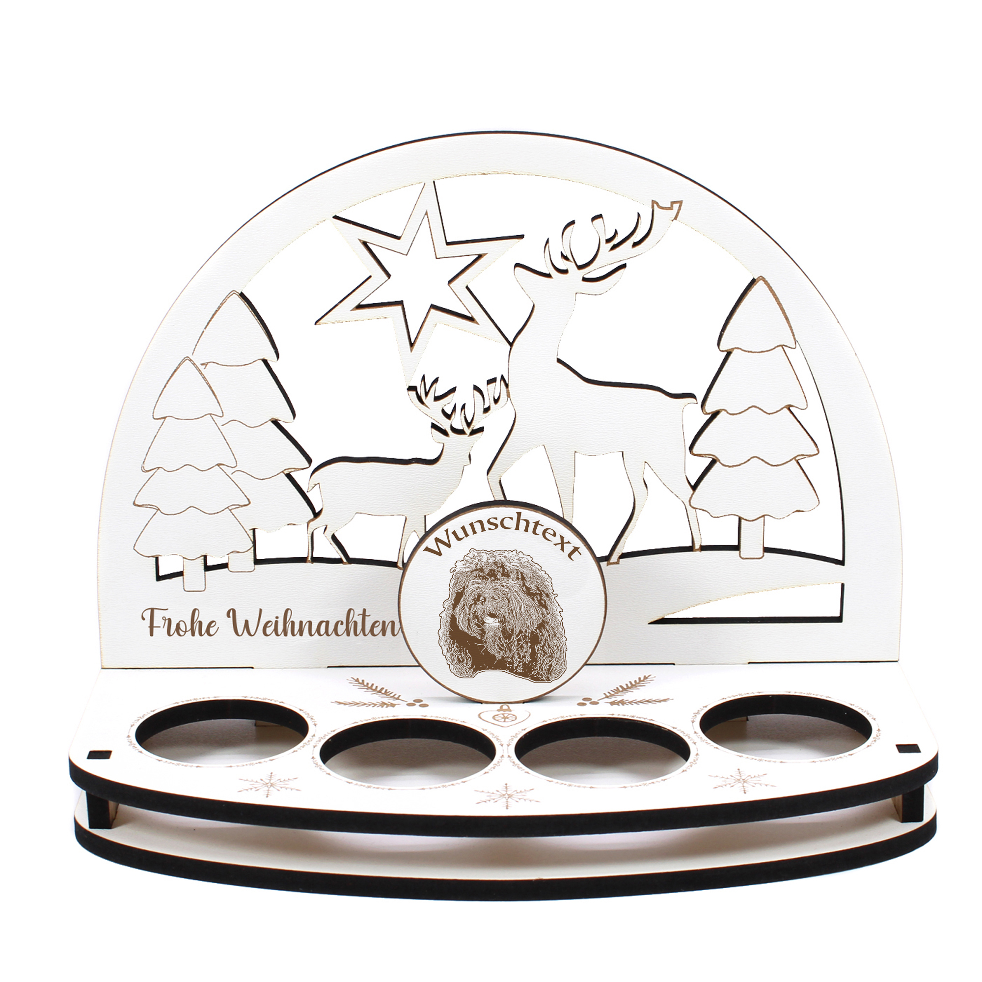 Deko Schwibbogen Barbet  Teelichthalter personalisiert Weihnachten Weihnachtsdekoration