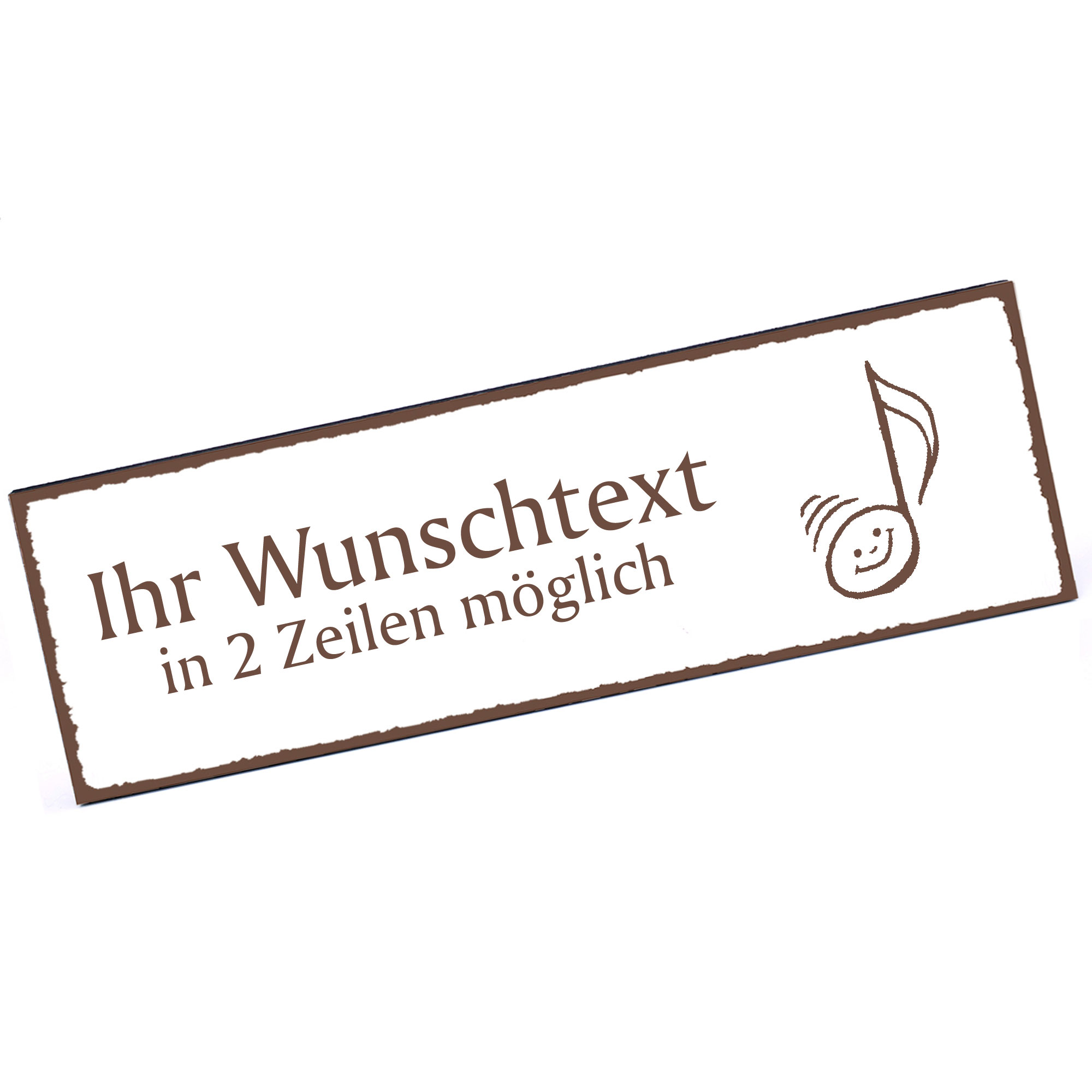 Türschild Note  Namensschild personalisiert mit Gravur - 150mm x 50mm - selbstklebend