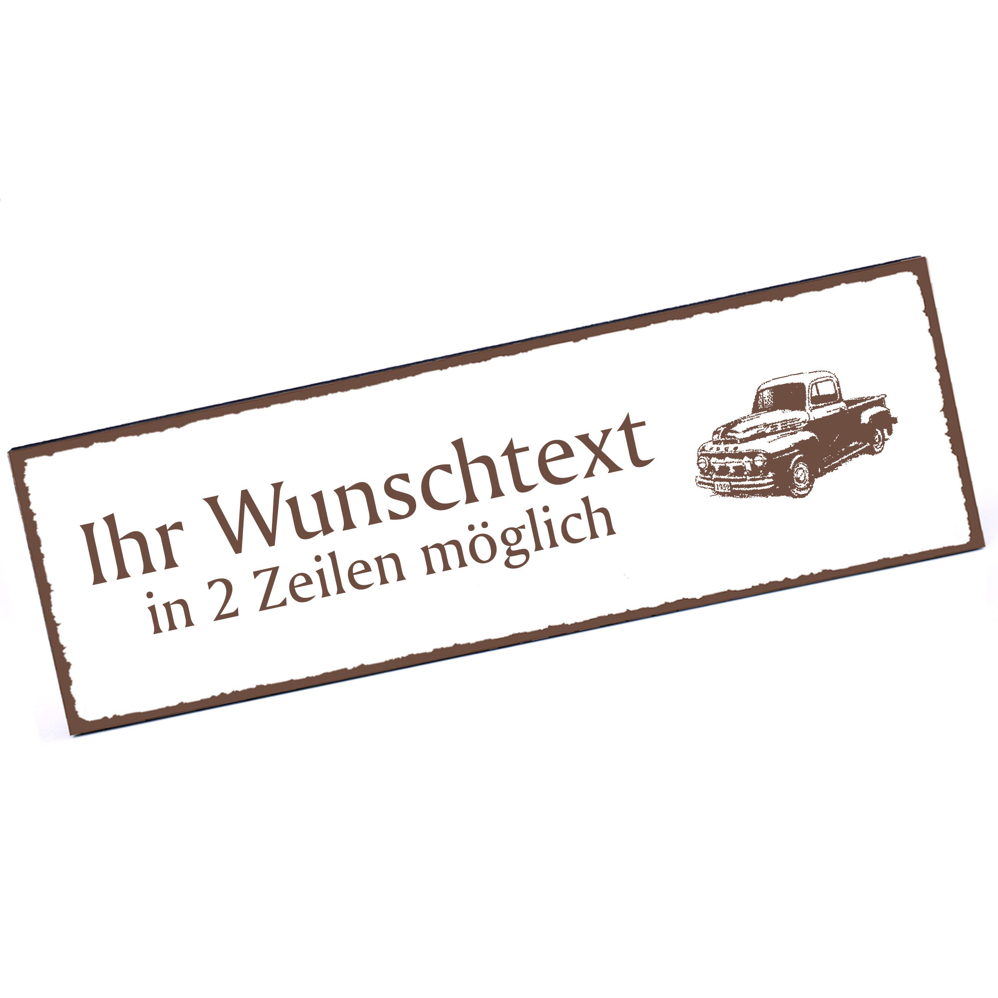 Türschild Pickup  Namensschild personalisiert mit Gravur - 150mm x 50mm - selbstklebend