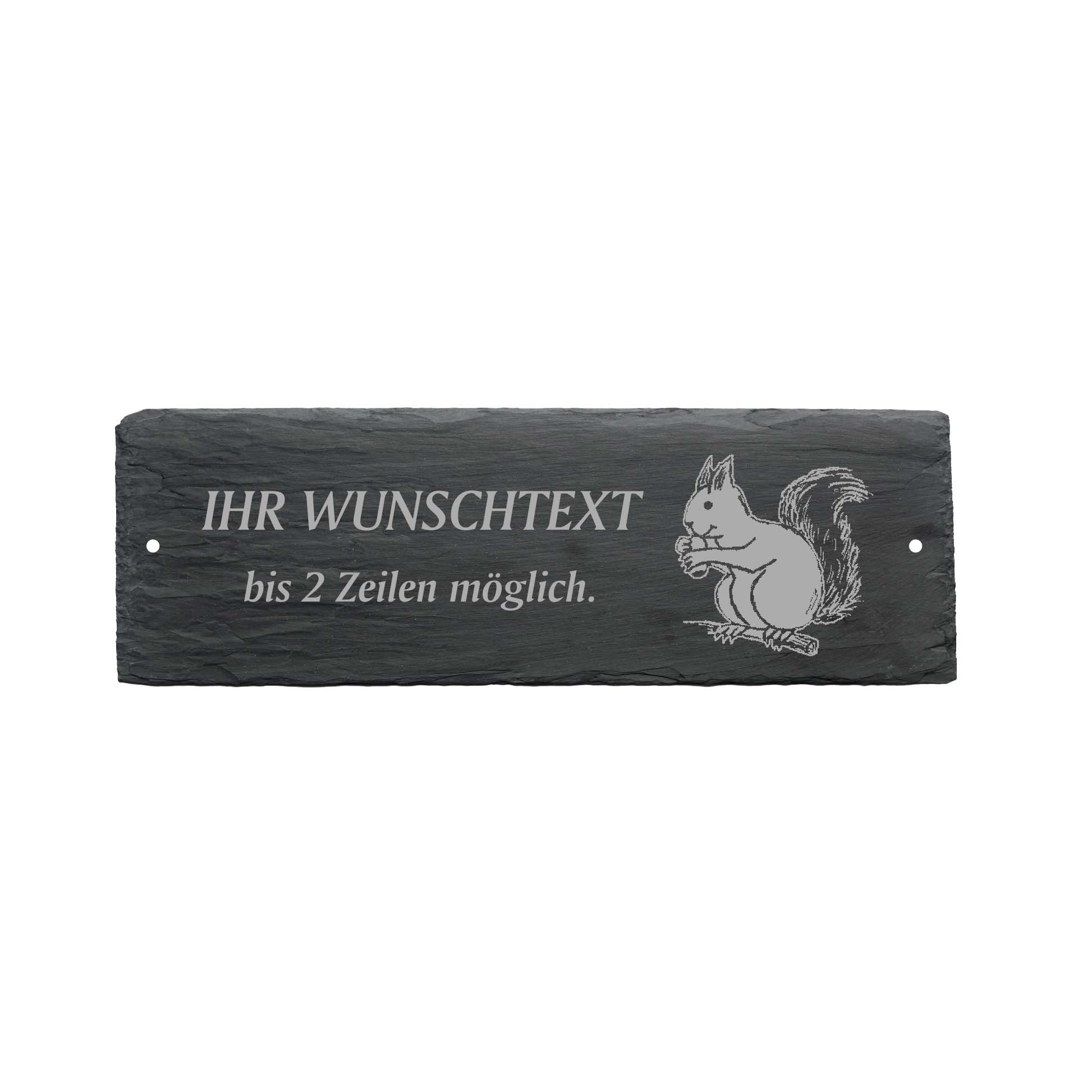 Türschild « EICHHÖRNCHEN » ca. 22 x 8 cm - aus Schiefer