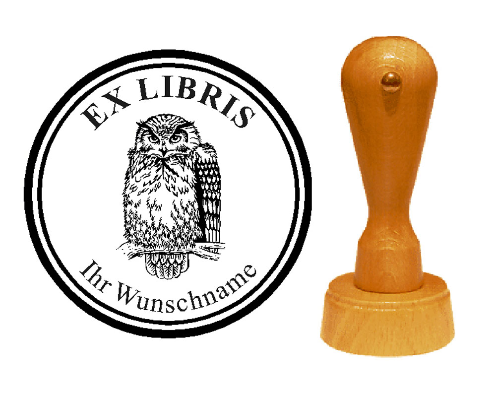 Ex Libris « Uhu 1 » mit persönlichem Namen