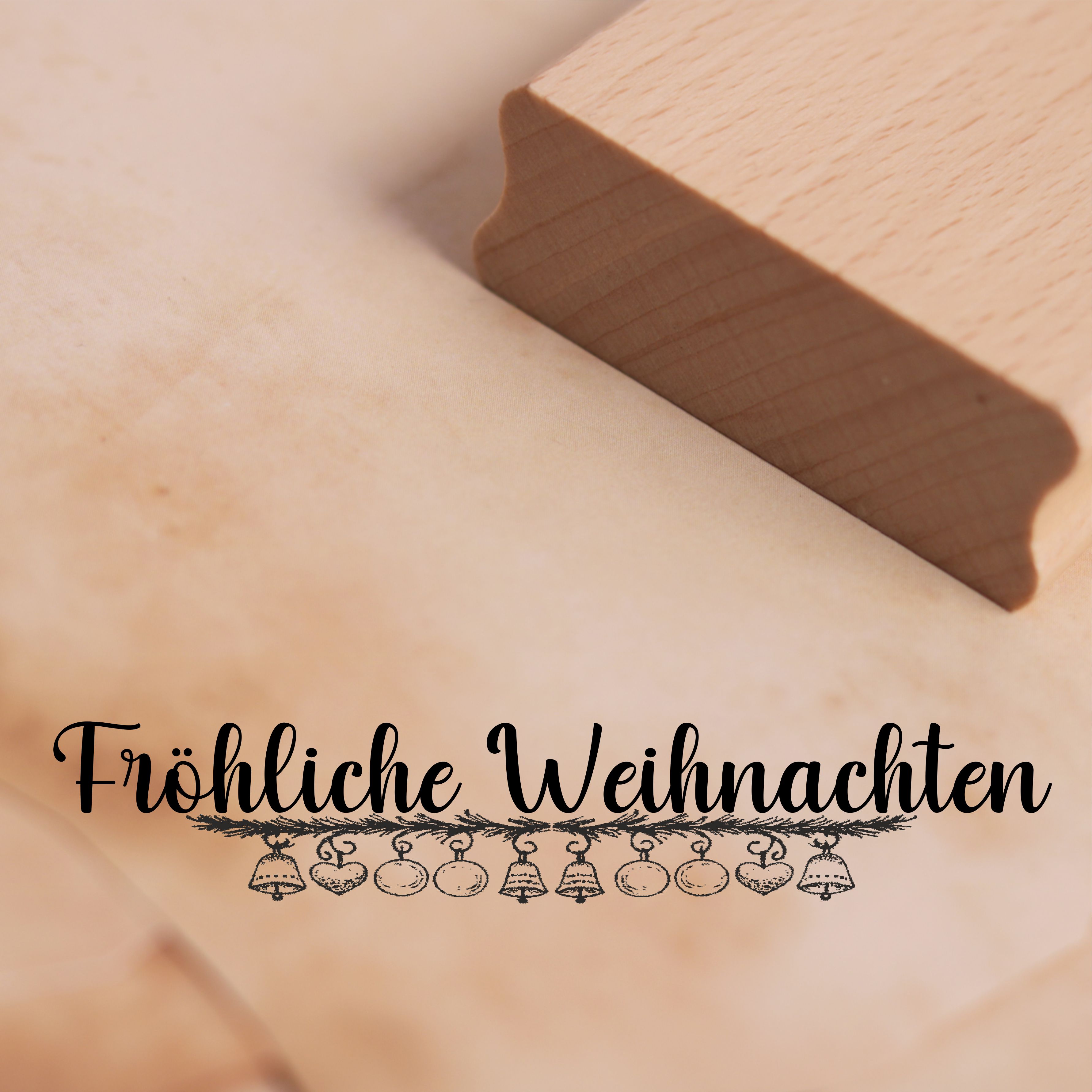 Motivstempel Fröhliche Weihnachten Bordüre Stempel Baumschmuck 98 x 18 mm