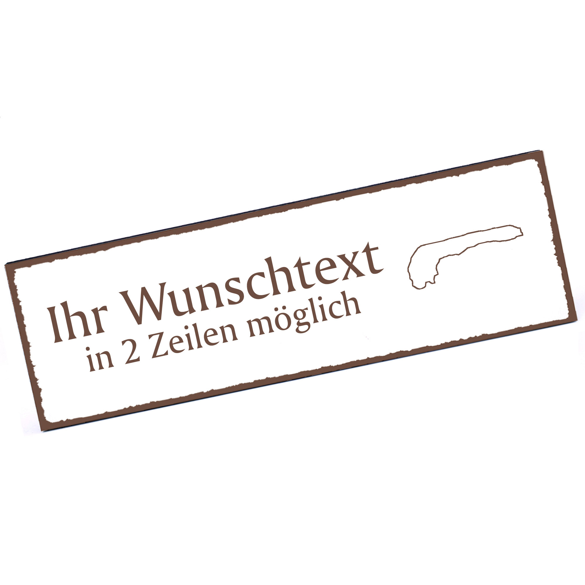Türschild Insel Langeoog  Namensschild personalisiert mit Gravur - 150mm x 50mm - selbstklebend