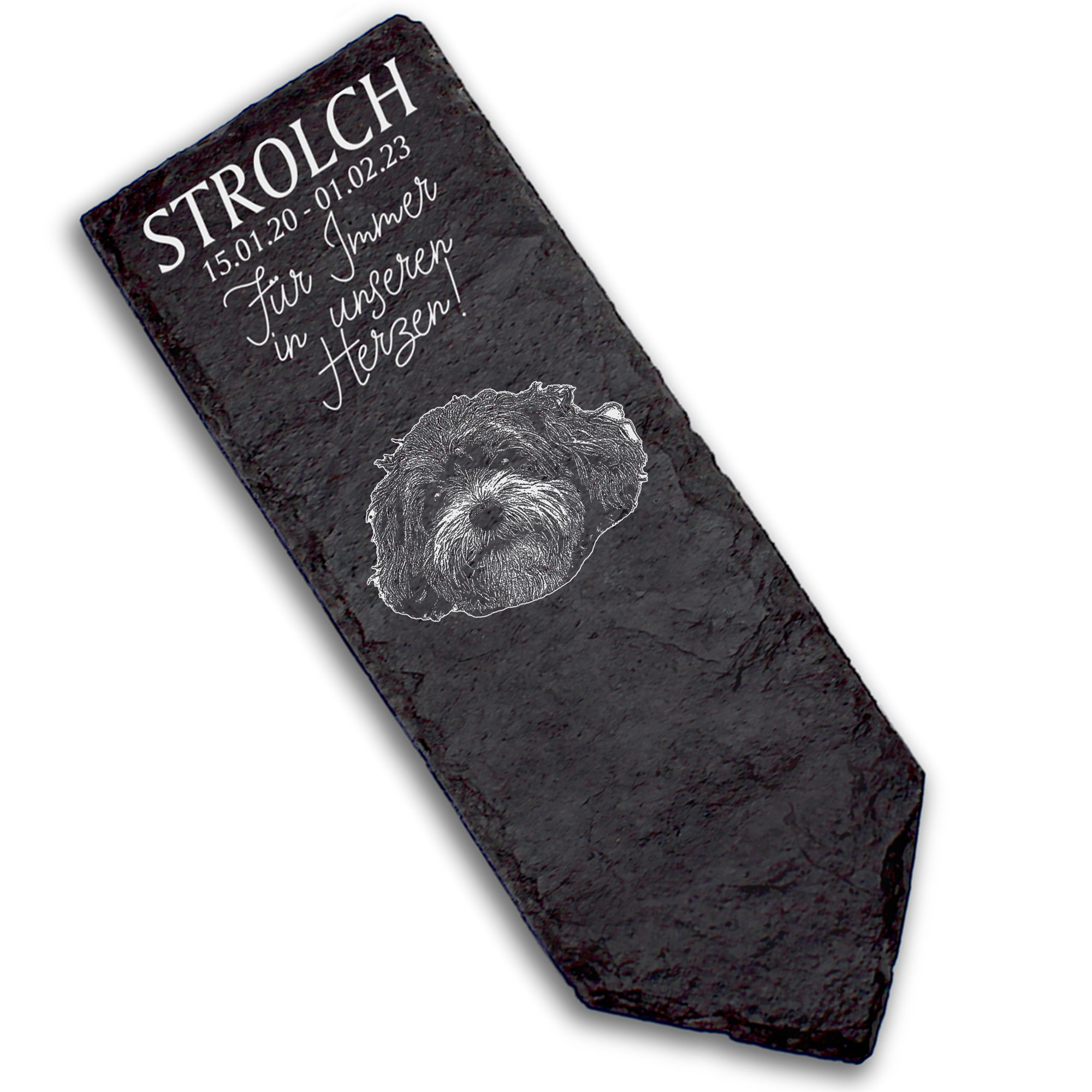 Grabstecker Grabschmuck Grabstein - Maltipoo  - Personalisiert Grab Deko 8 x 22 cm Grabdekoration