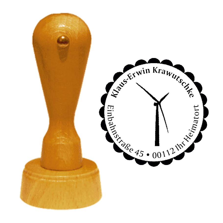 Adressenstempel « WINDKRAFTANLAGE » mit persönlichem Wunschtext