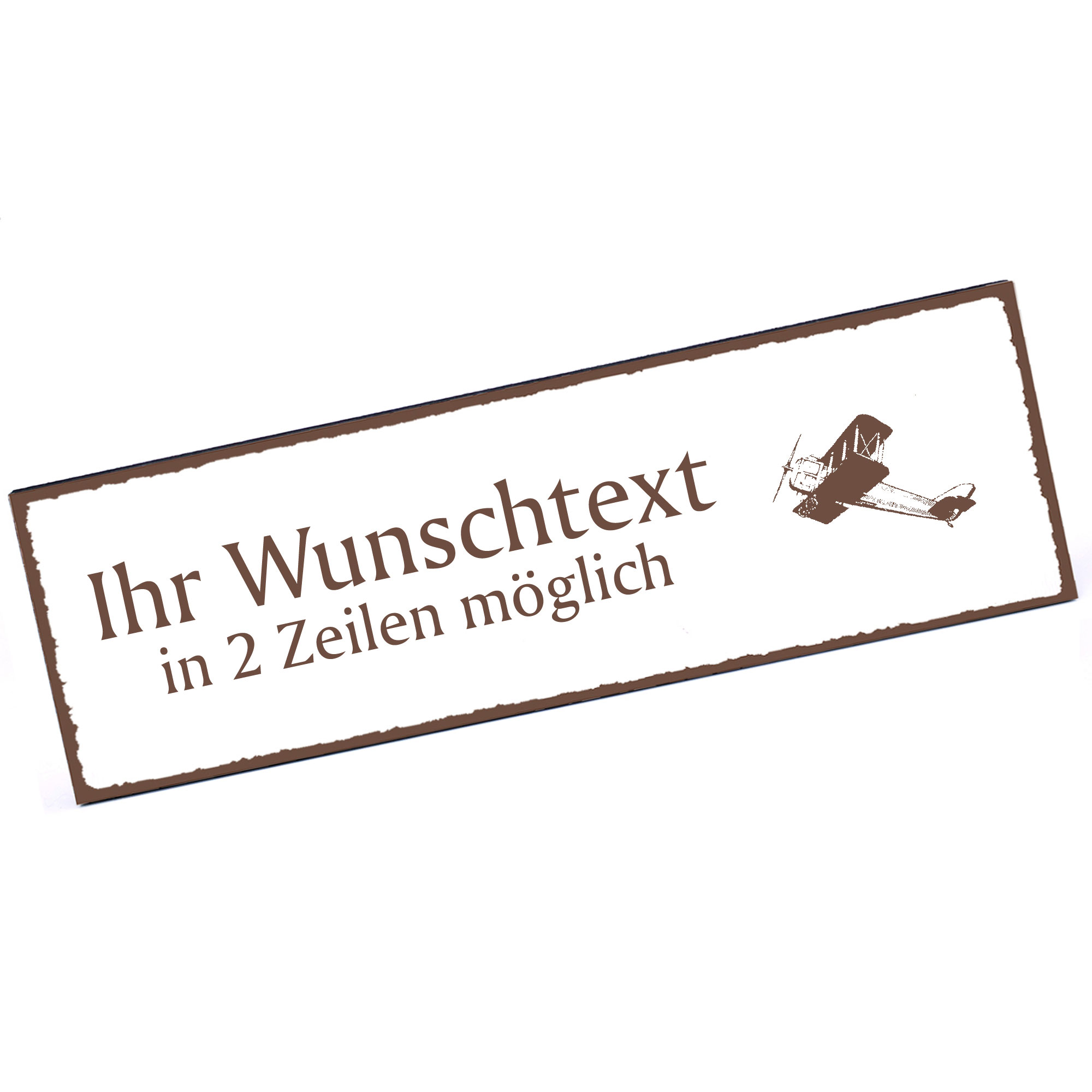 Türschild Doppeldecker  Namensschild personalisiert mit Gravur - 150mm x 50mm - selbstklebend