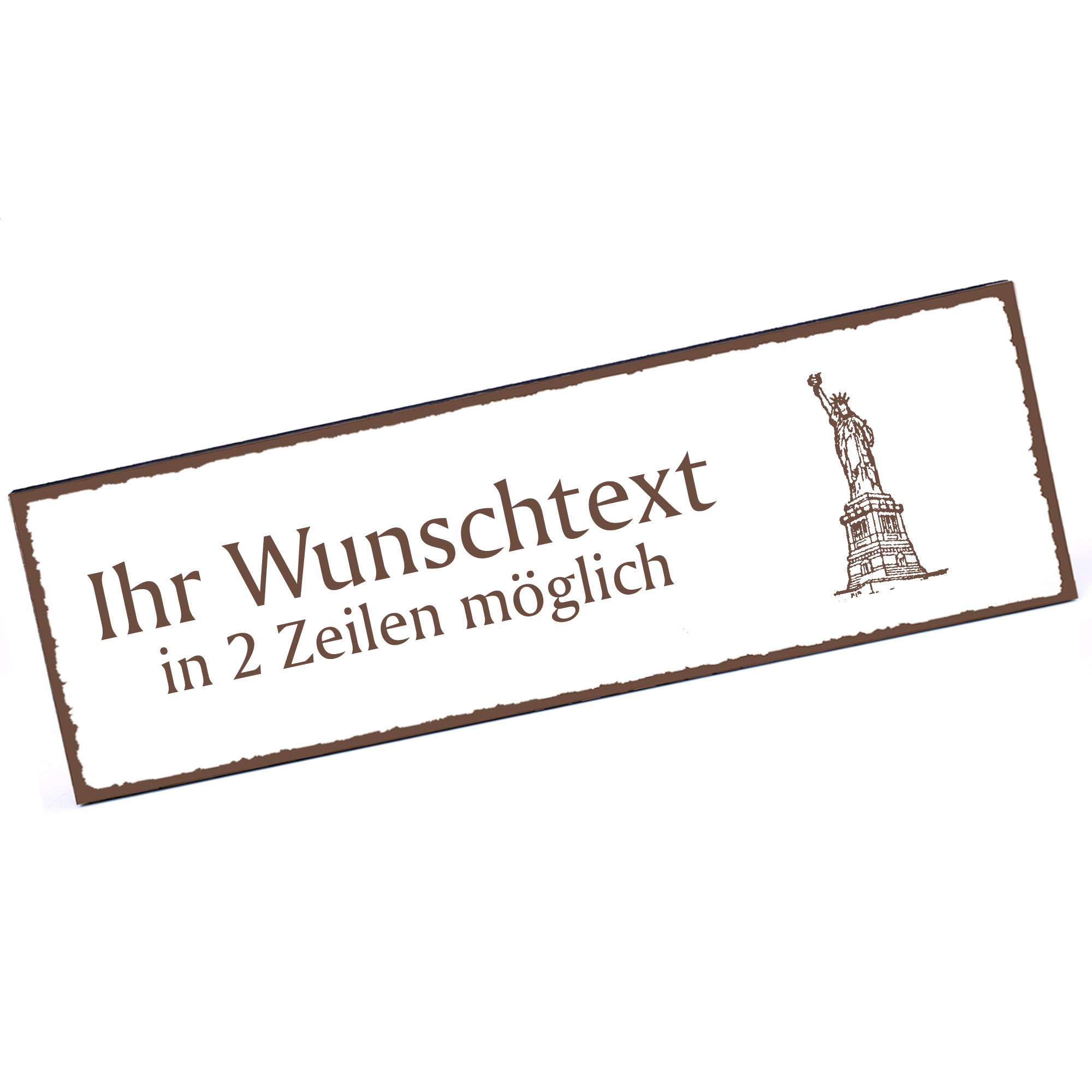Türschild Freiheitsstatue New York  Namensschild personalisiert mit Gravur - 150mm x 50mm - selbstkl
