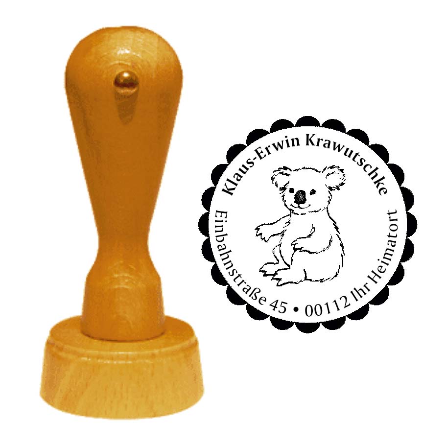 Adressenstempel « KOALA » mit persönlichem Wunschtext
