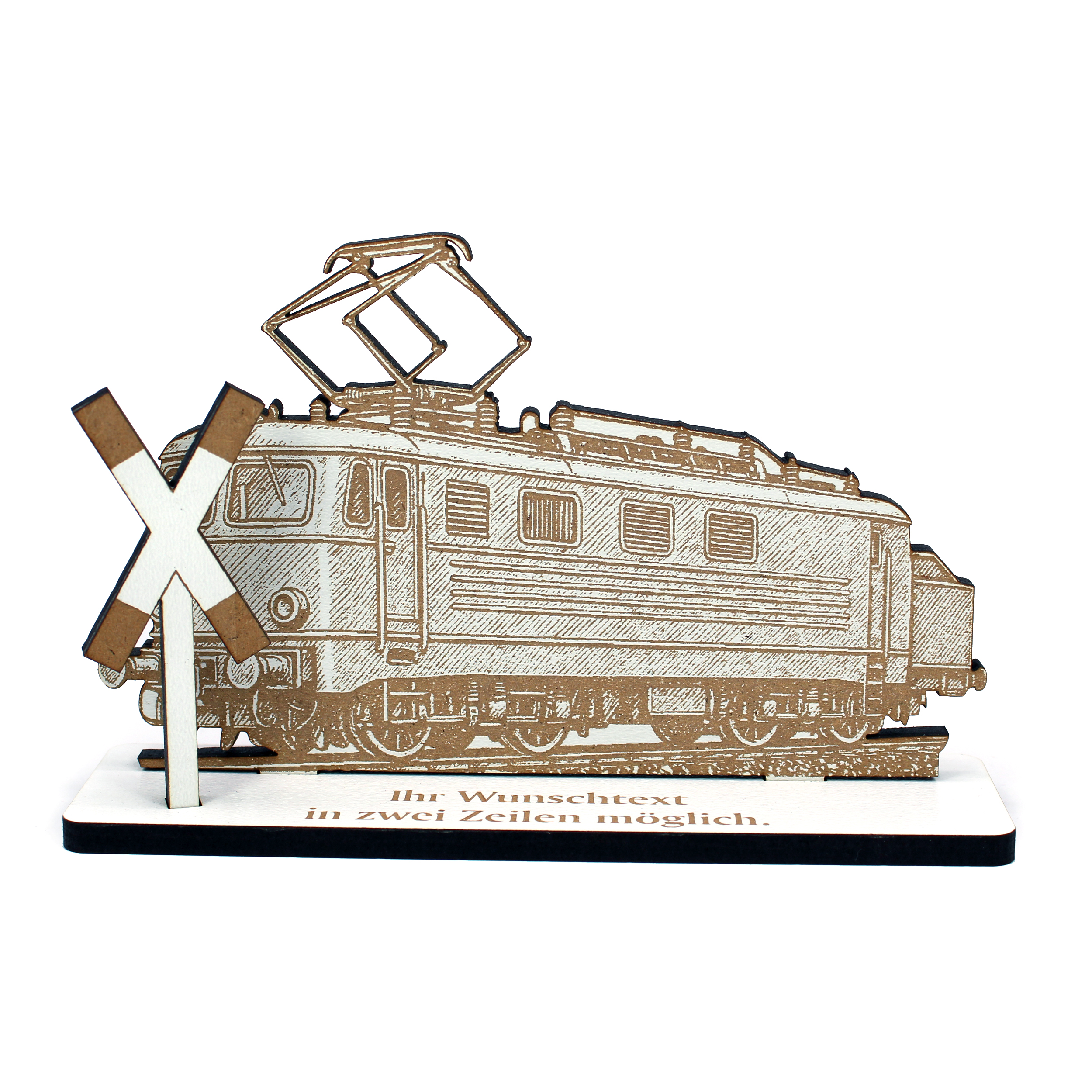 Aufsteller E-Lok dunkel Elektrolok – Geldgeschenk Geschenk 15x10 cm