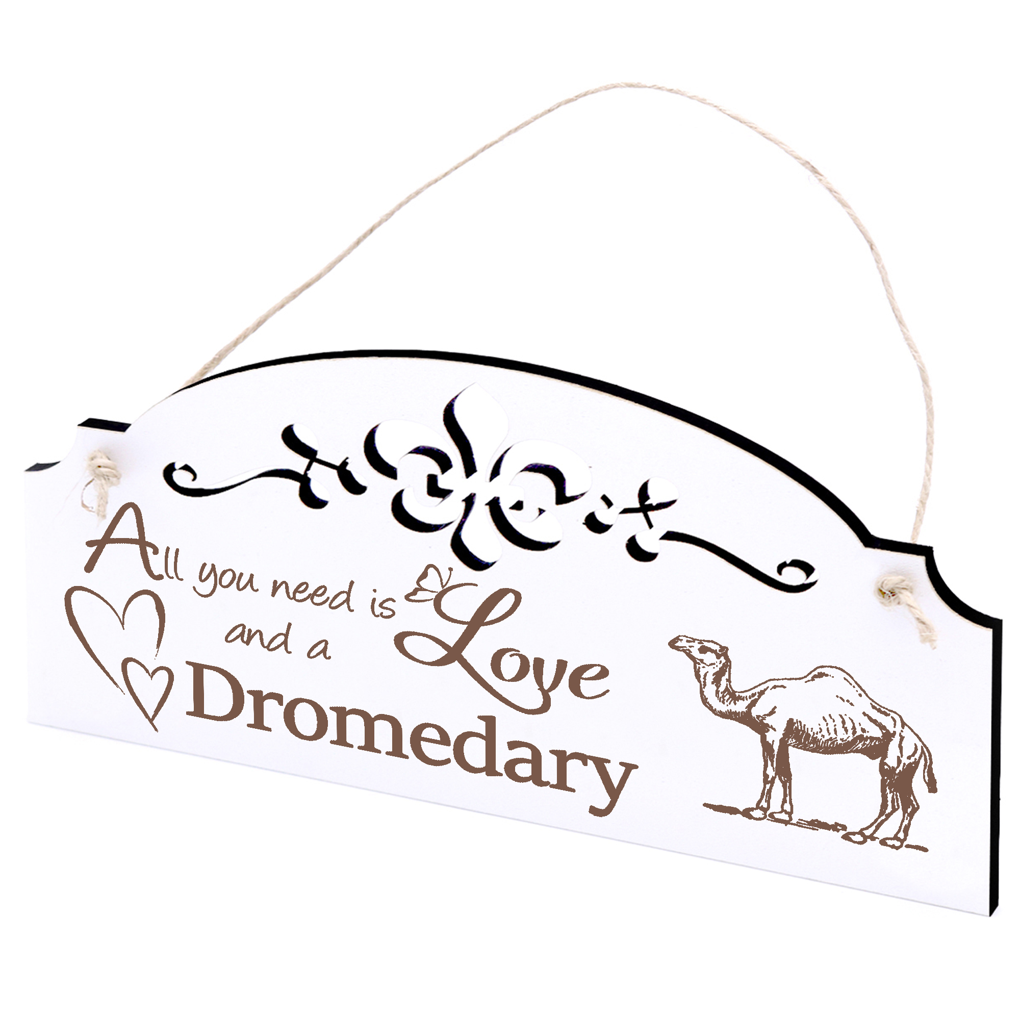 Schild Dromedar Deko 20x10cm - All you need is Love and a Dromedary - Holz